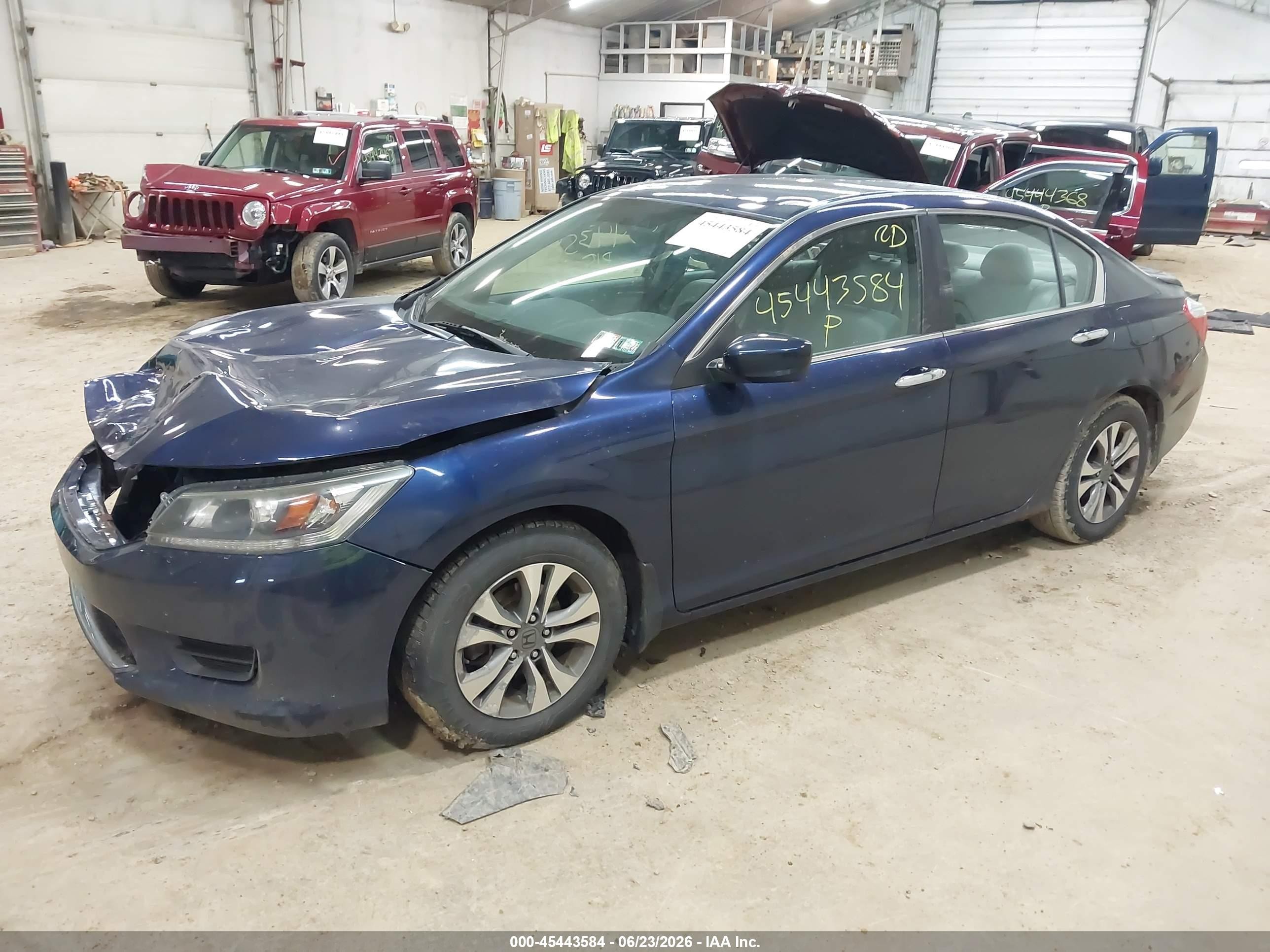 2015 Honda Accord Lx Blue vin: 1HGCR2F35FA203809