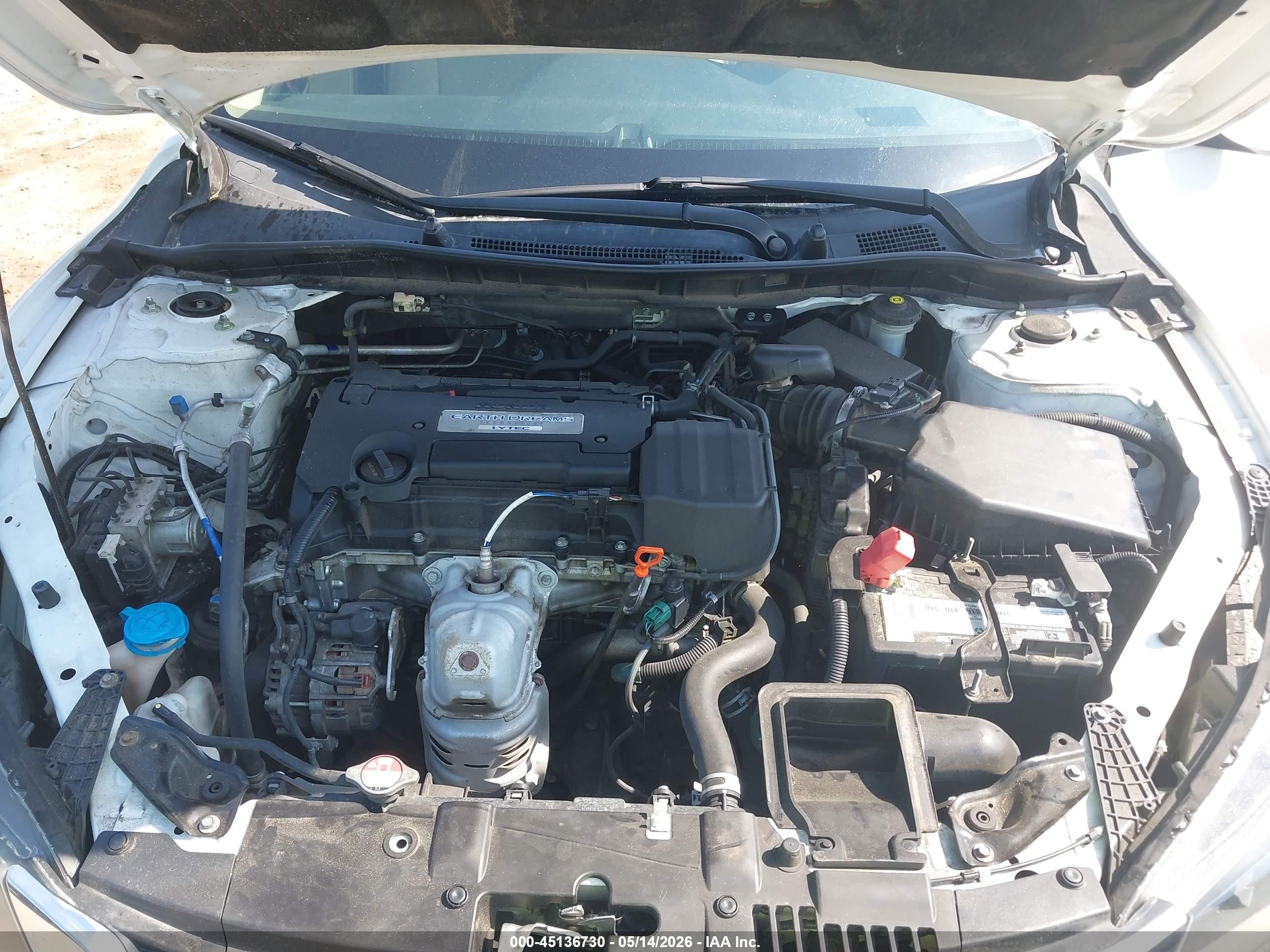2015 Honda Accord Lx White vin: 1HGCR2F35FA231576