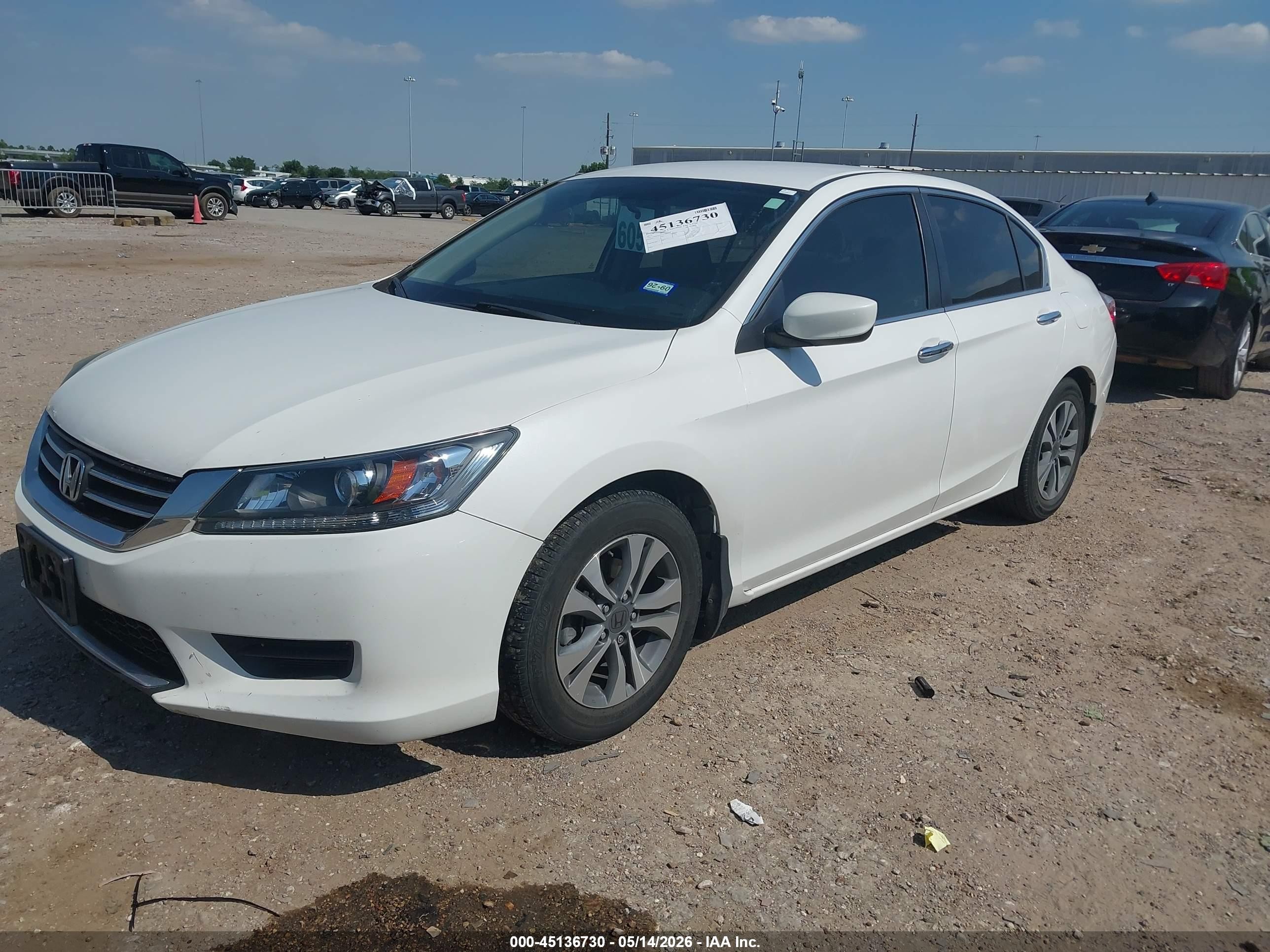 2015 Honda Accord Lx White vin: 1HGCR2F35FA231576