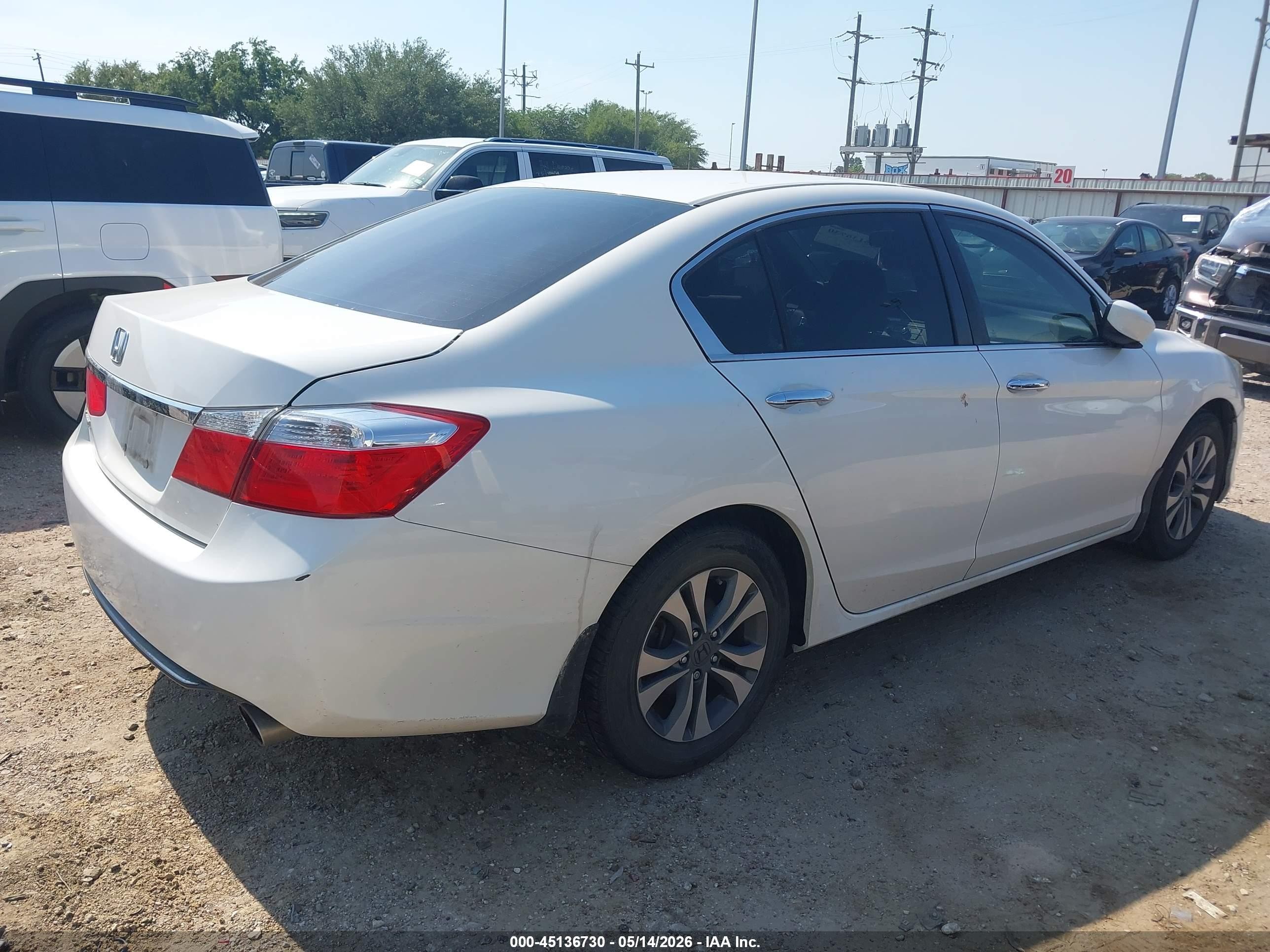 2015 Honda Accord Lx White vin: 1HGCR2F35FA231576