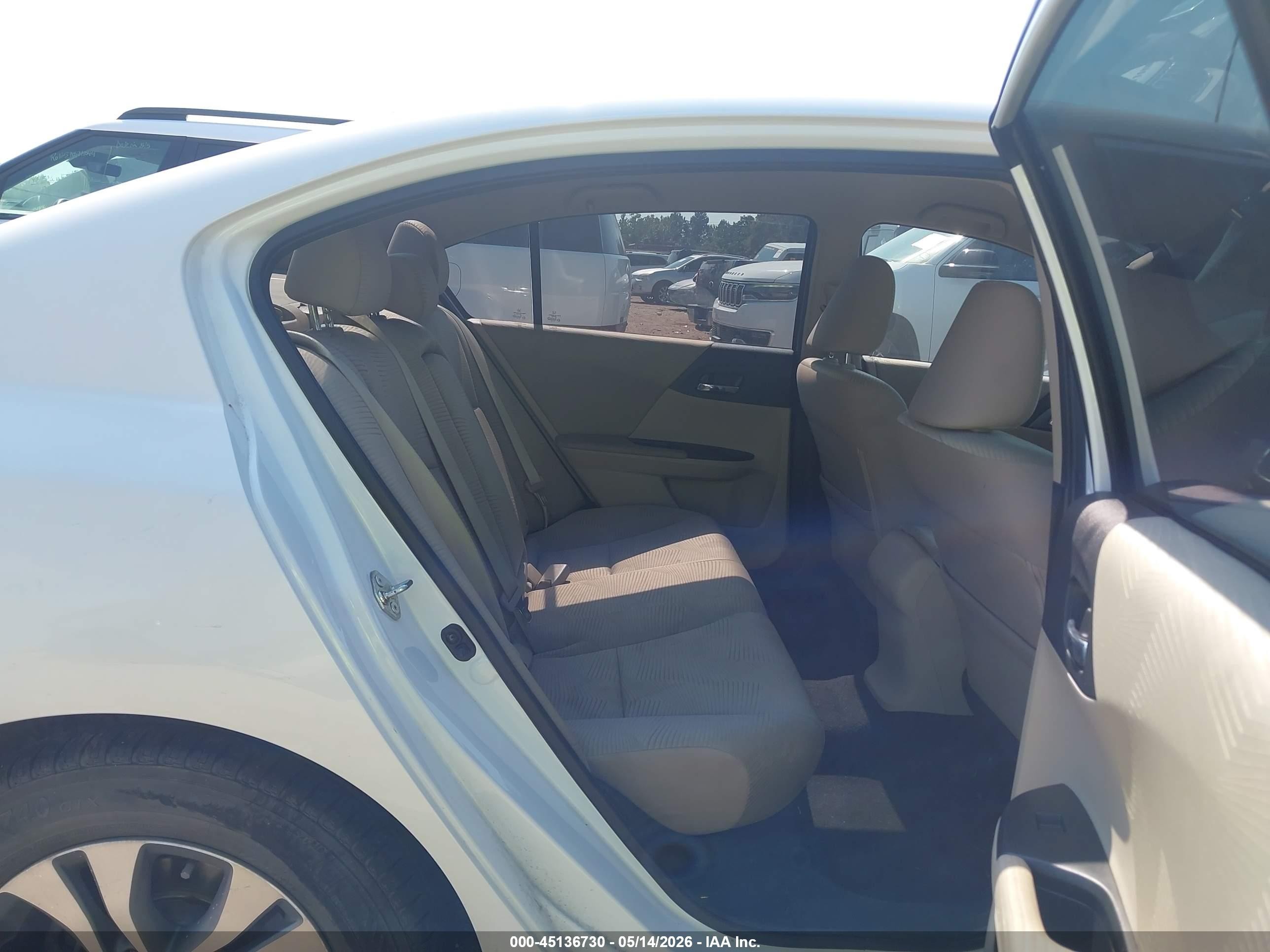 2015 Honda Accord Lx White vin: 1HGCR2F35FA231576