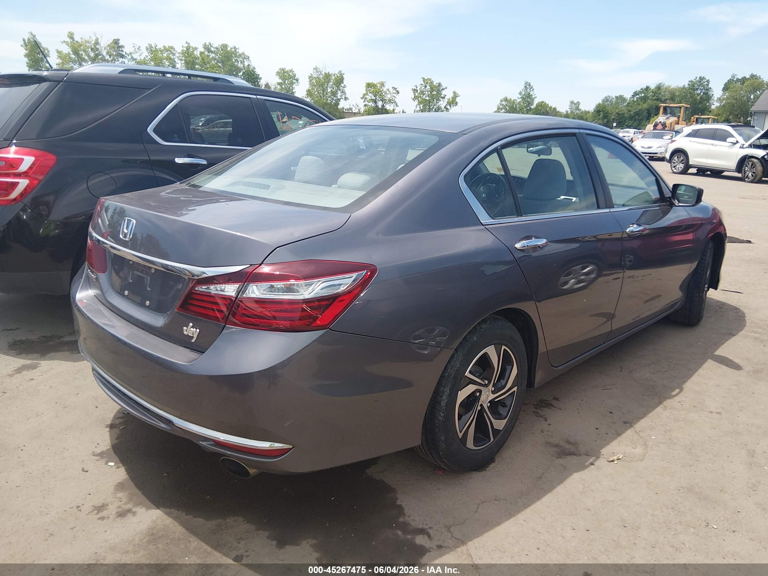 2016 Honda Accord Lx Gray vin: 1HGCR2F35GA055789