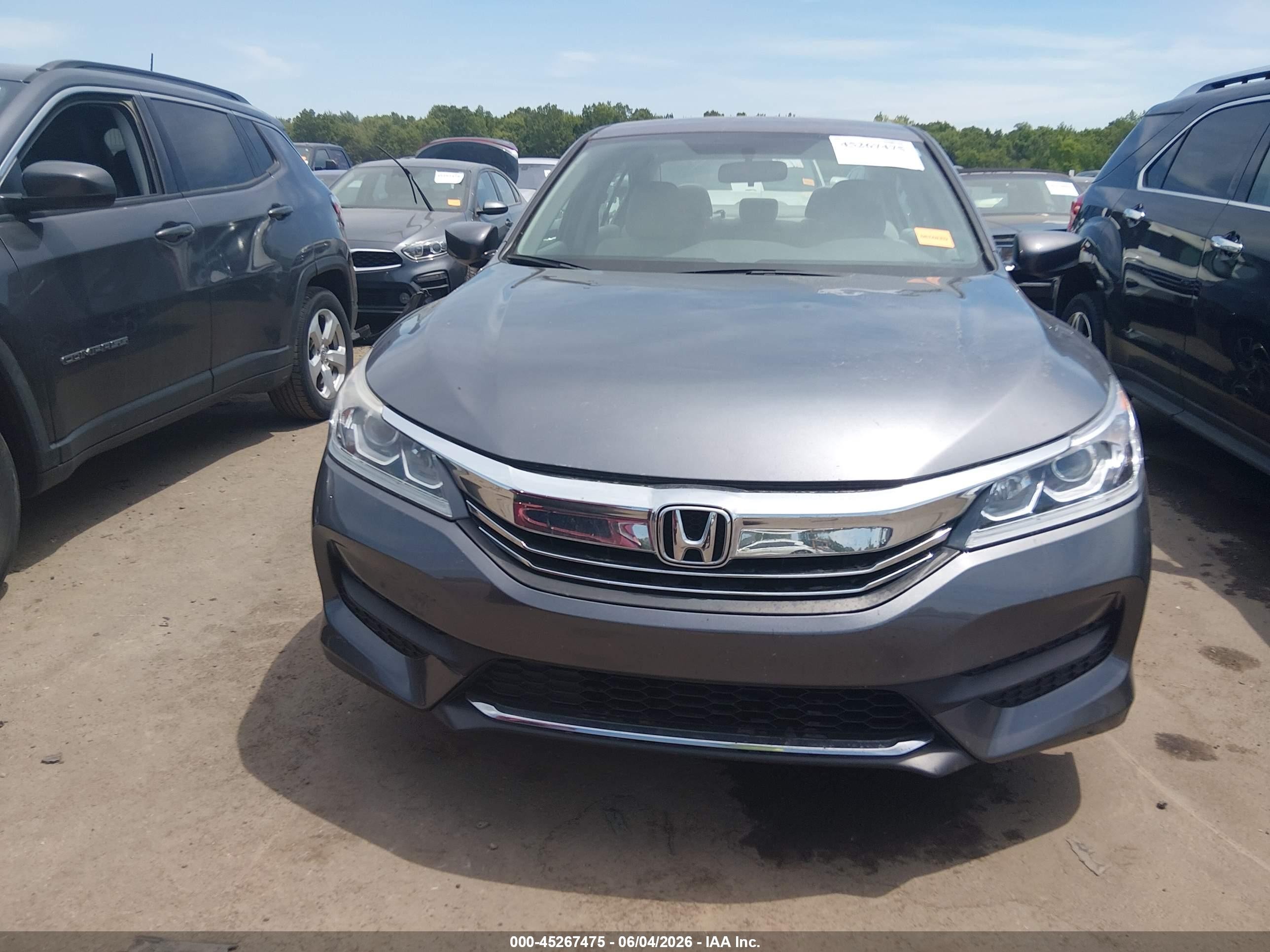 2016 Honda Accord Lx Gray vin: 1HGCR2F35GA055789