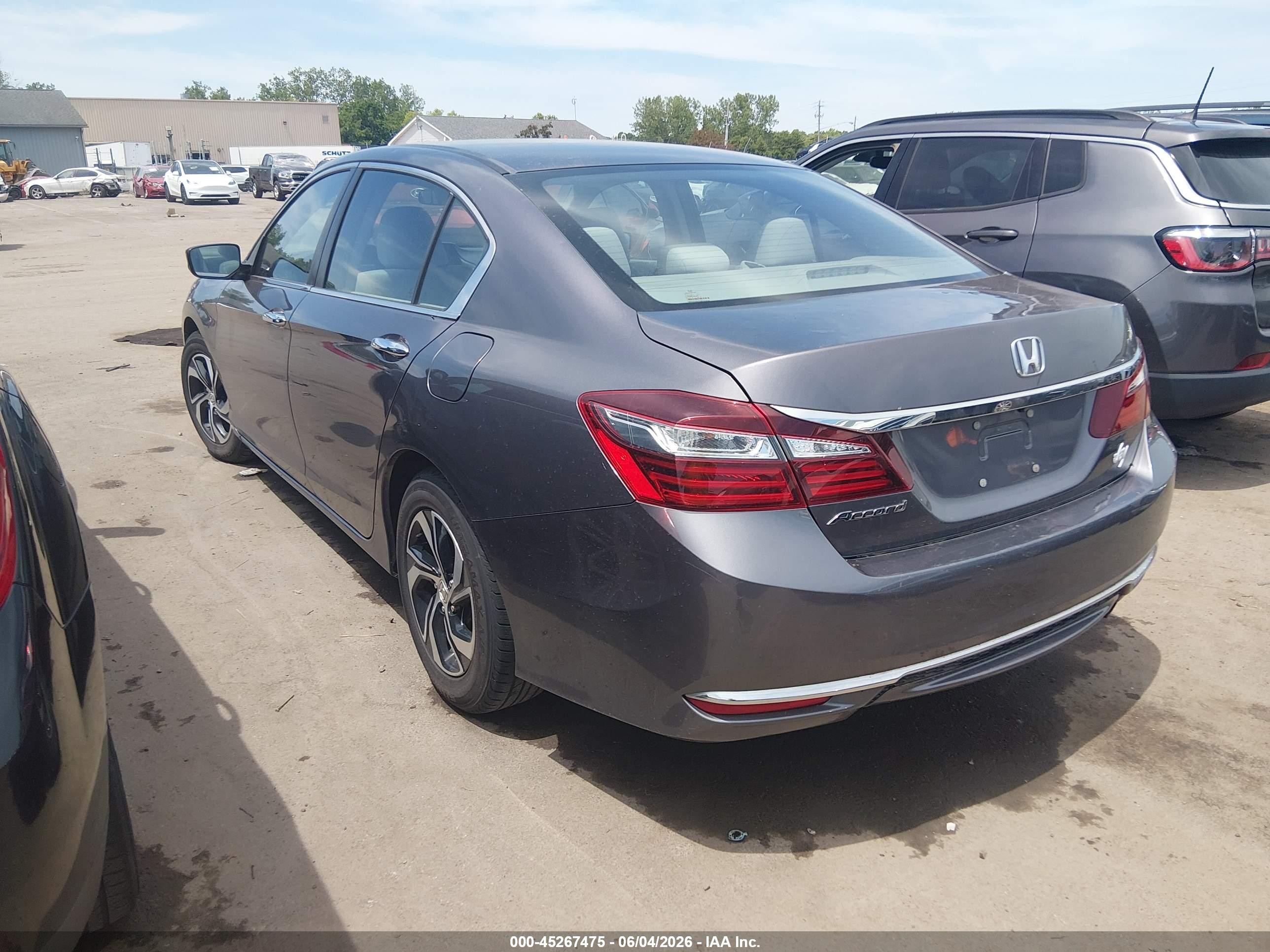 2016 Honda Accord Lx Gray vin: 1HGCR2F35GA055789