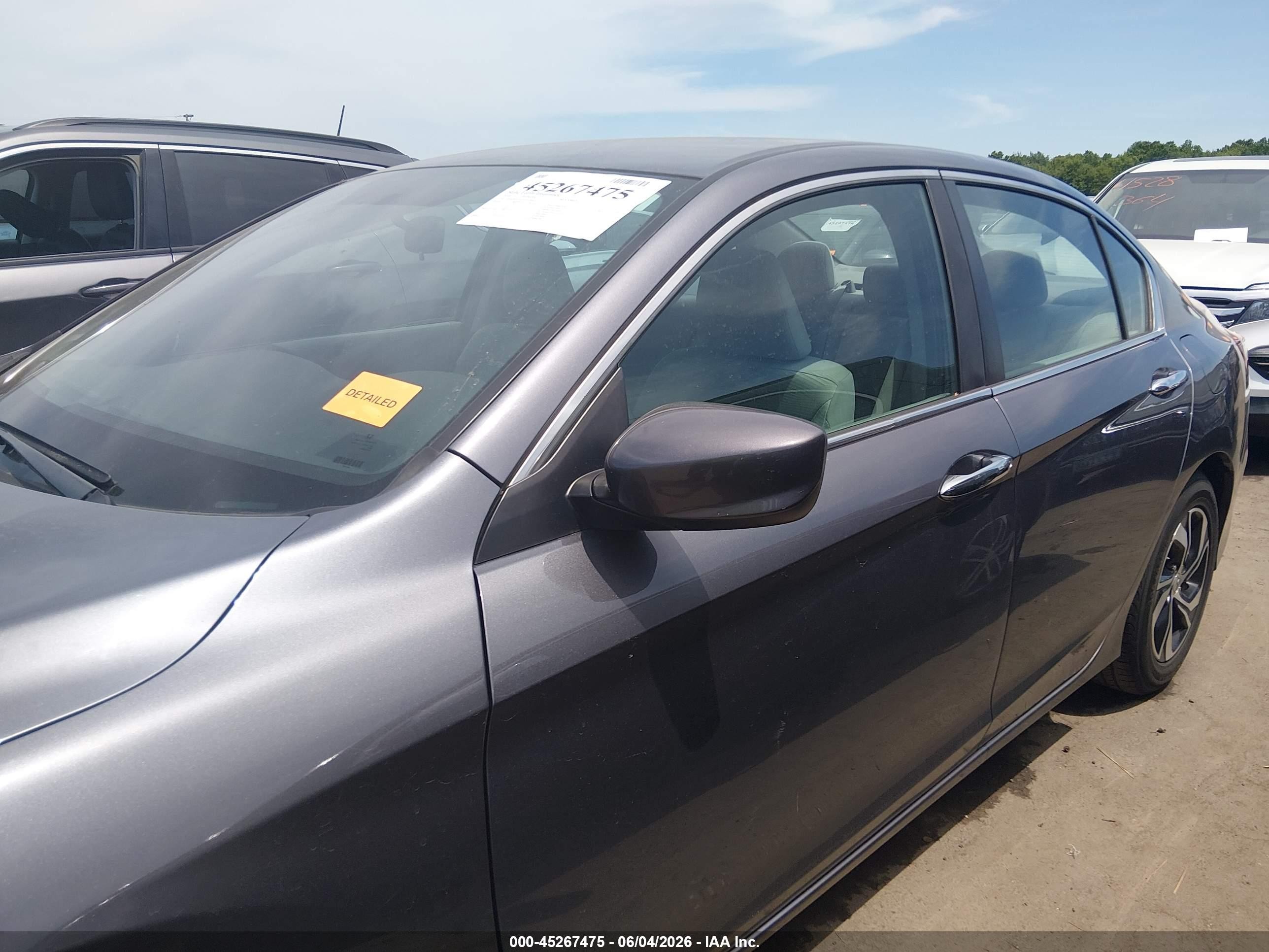 2016 Honda Accord Lx Gray vin: 1HGCR2F35GA055789