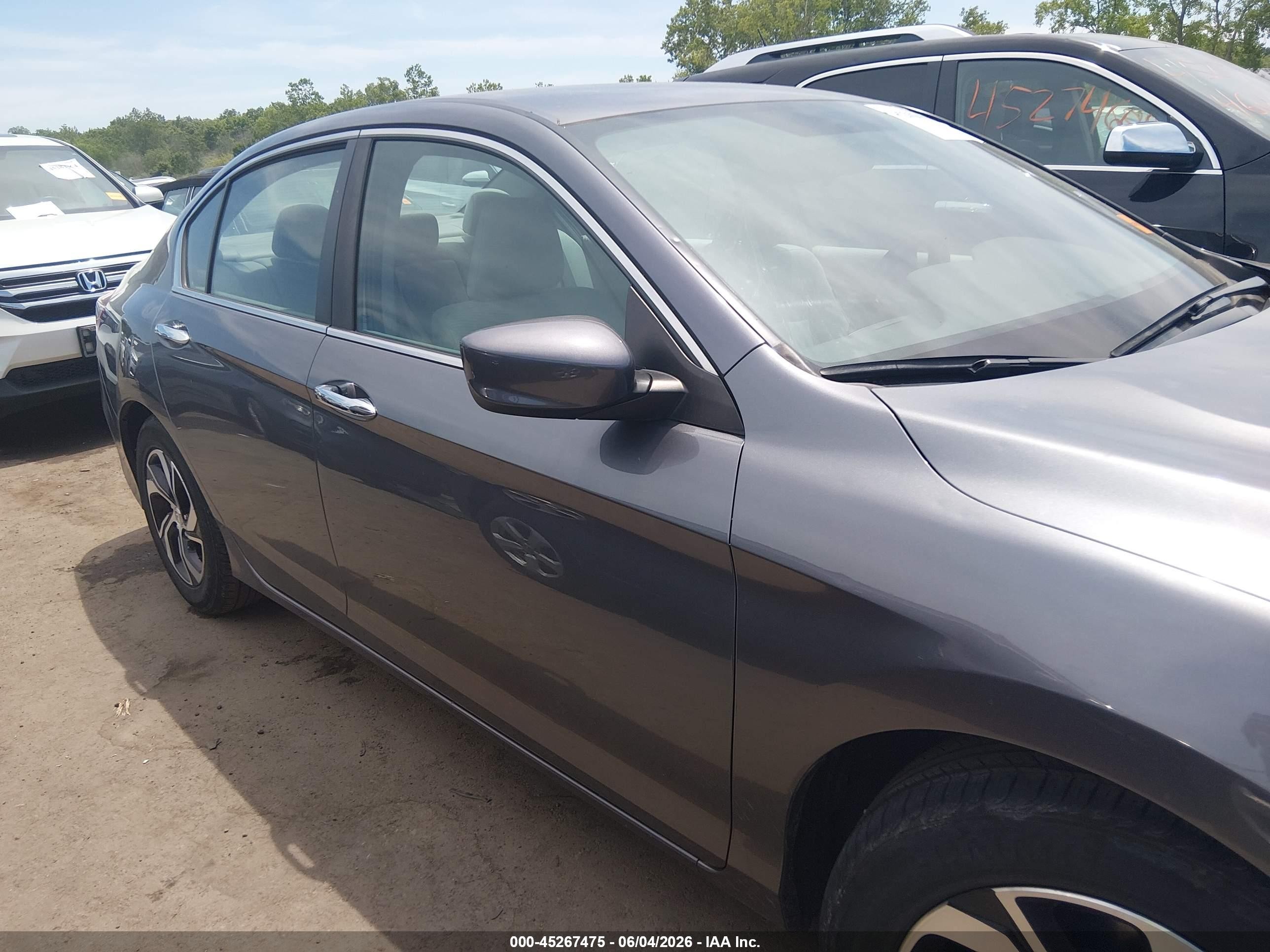 2016 Honda Accord Lx Gray vin: 1HGCR2F35GA055789