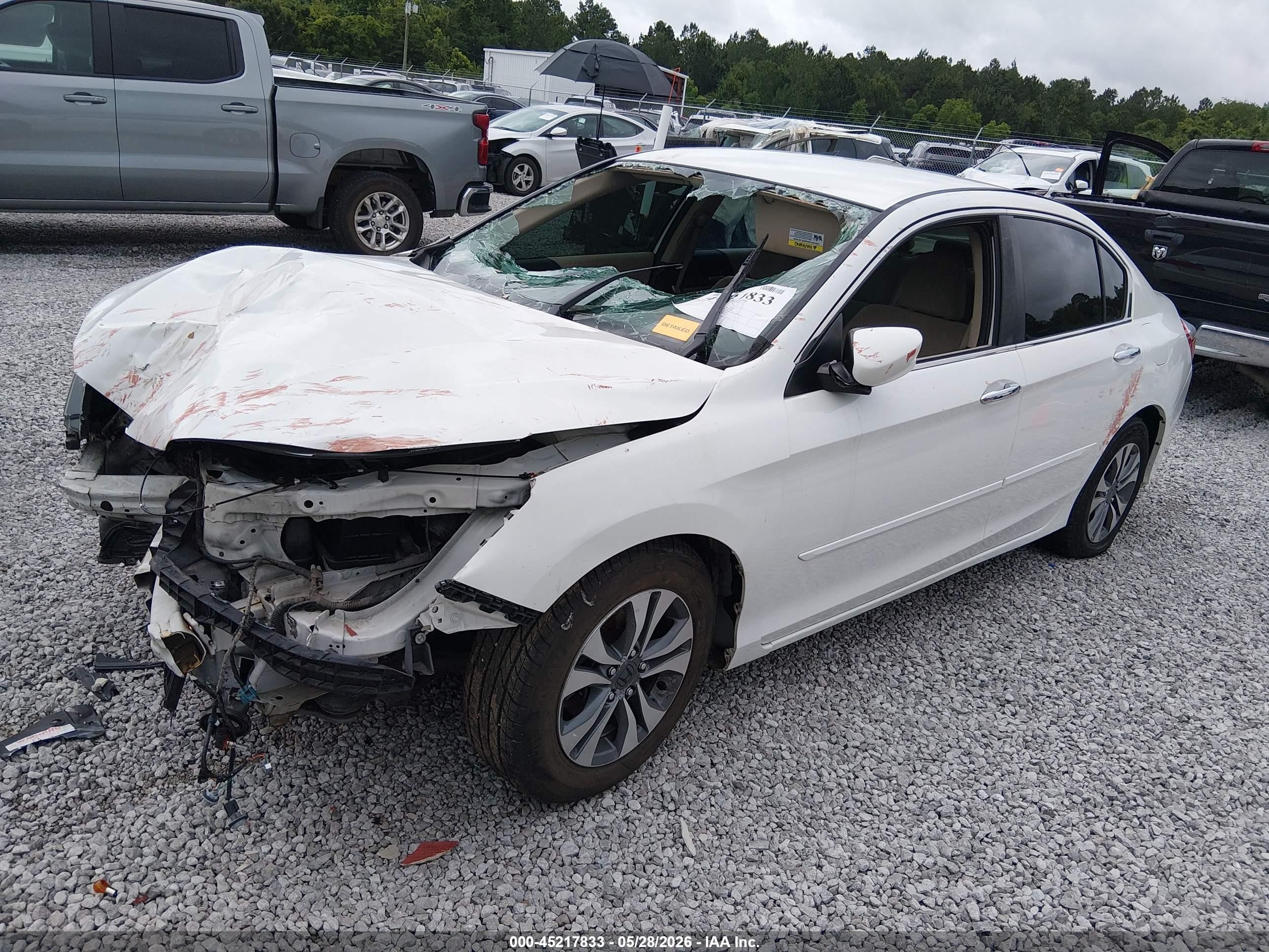 2013 Honda Accord Lx White vin: 1HGCR2F36DA014633