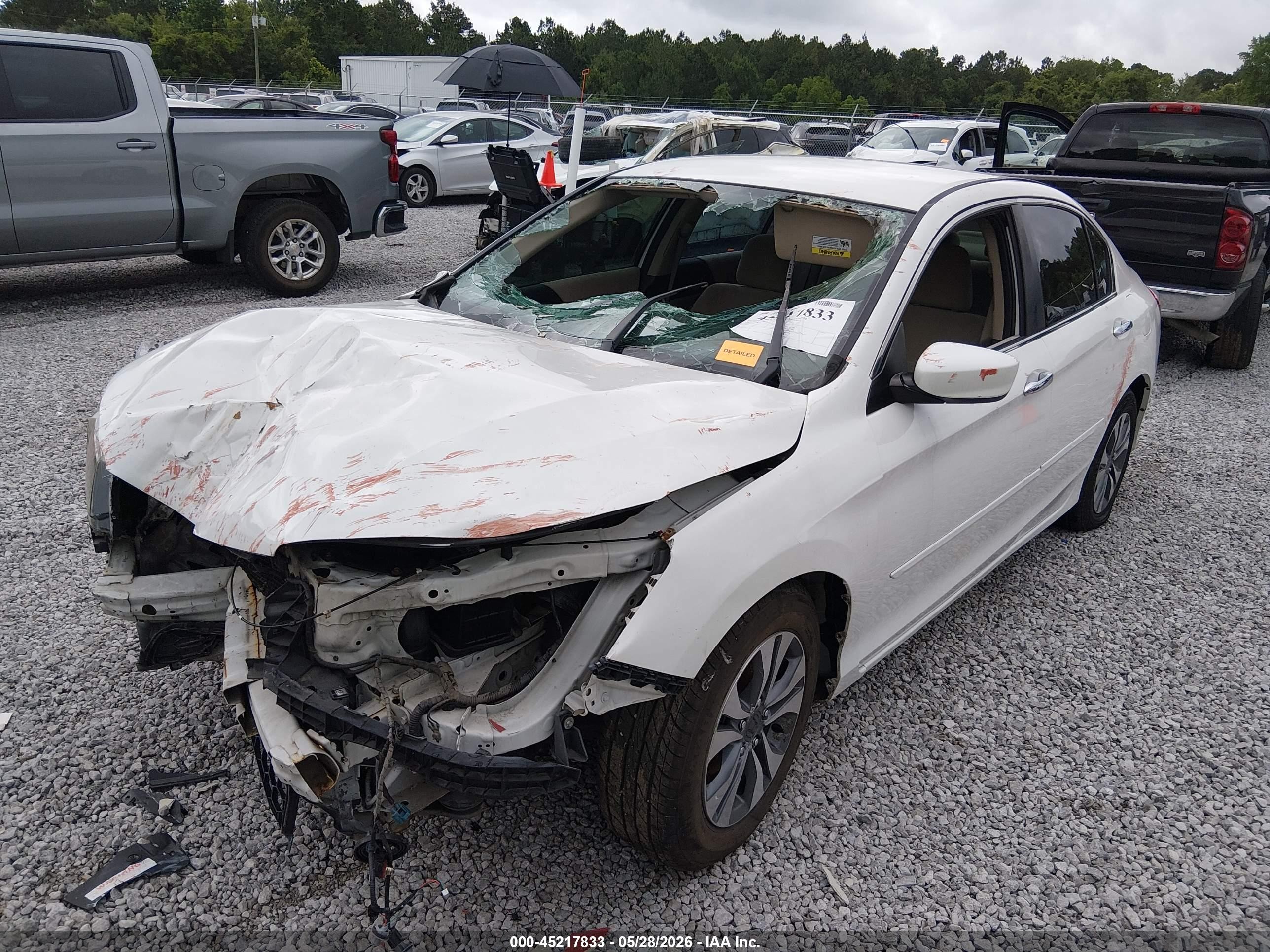 2013 Honda Accord Lx White vin: 1HGCR2F36DA014633
