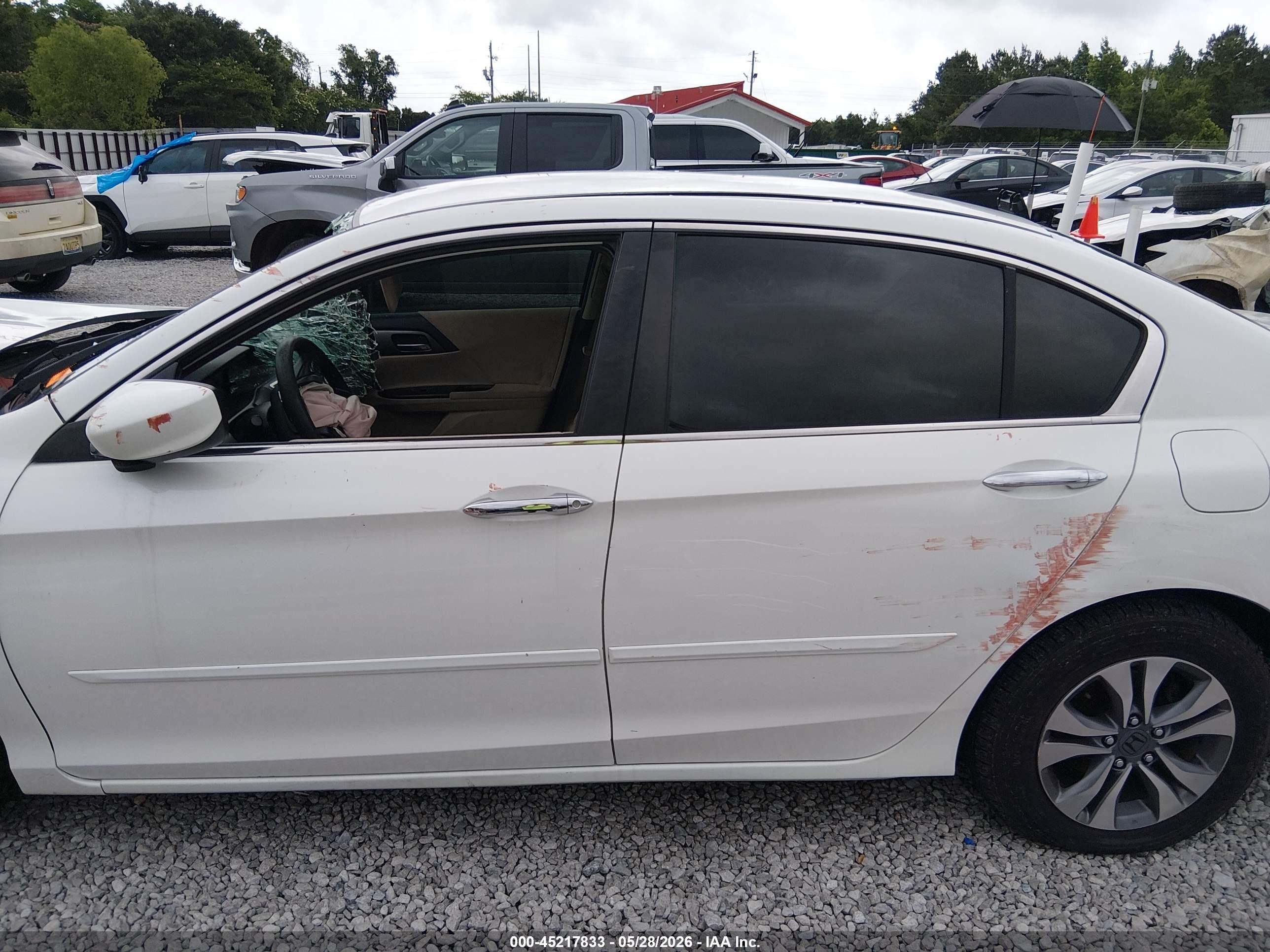 2013 Honda Accord Lx White vin: 1HGCR2F36DA014633