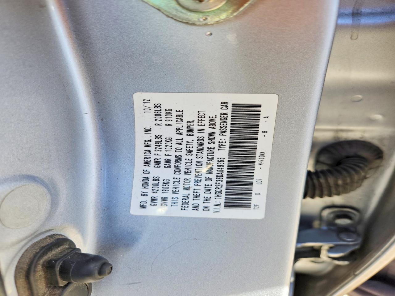2013 Honda Accord Lx Silver vin: 1HGCR2F36DA049365