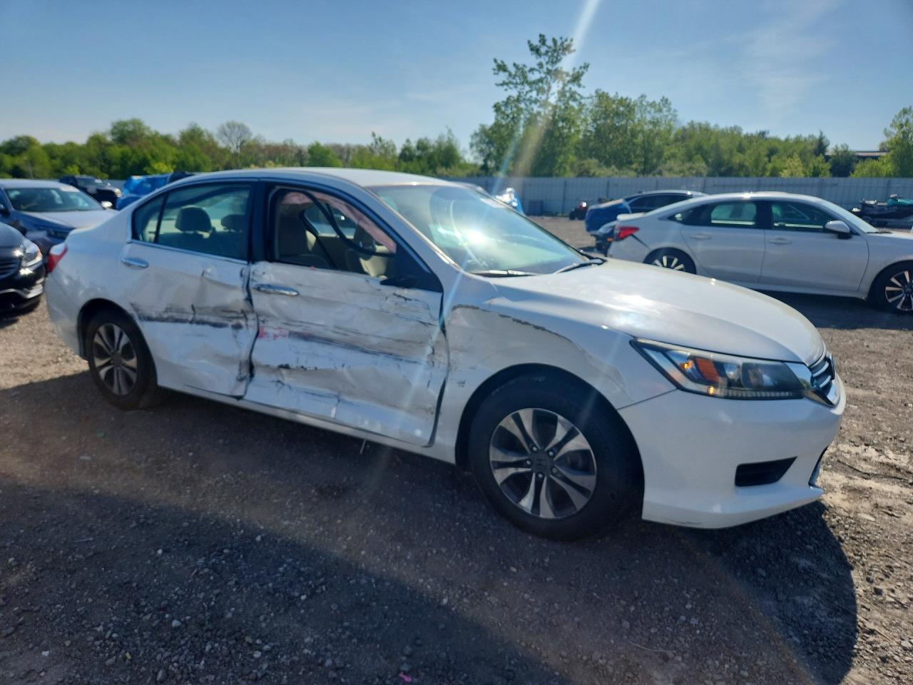 2013 Honda Accord Lx White vin: 1HGCR2F36DA053139
