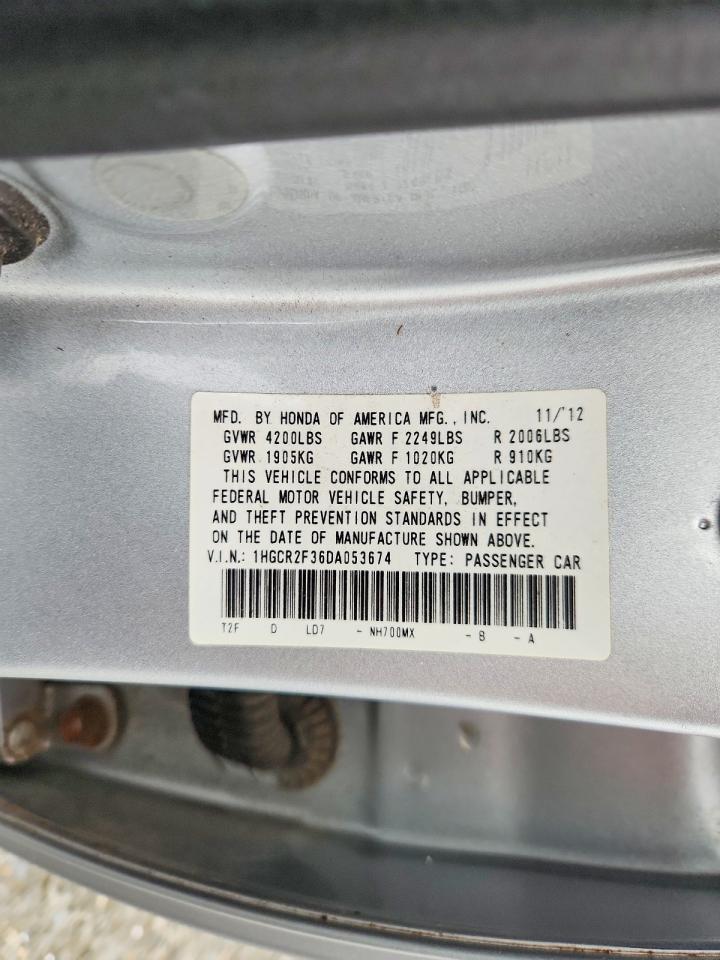 2013 Honda Accord Lx Серебряный vin: 1HGCR2F36DA053674