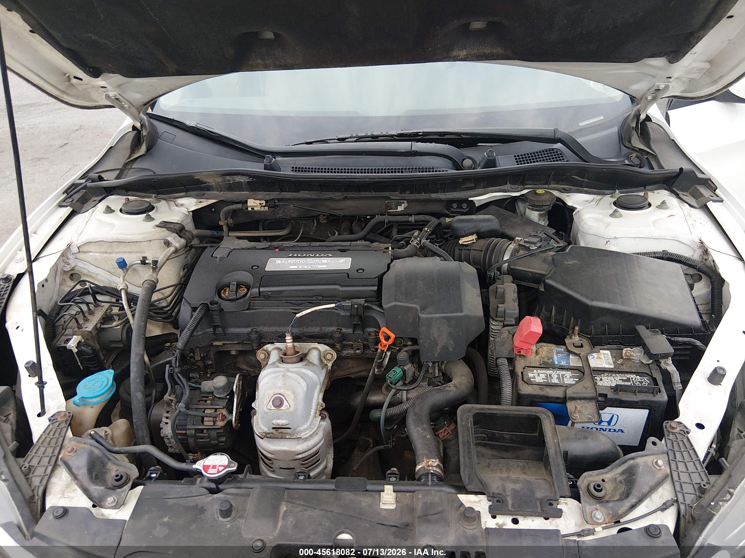 2013 Honda Accord Lx White vin: 1HGCR2F36DA112125