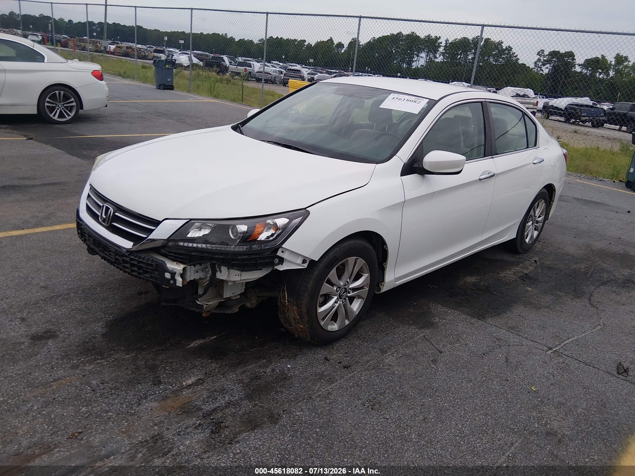 2013 Honda Accord Lx White vin: 1HGCR2F36DA112125