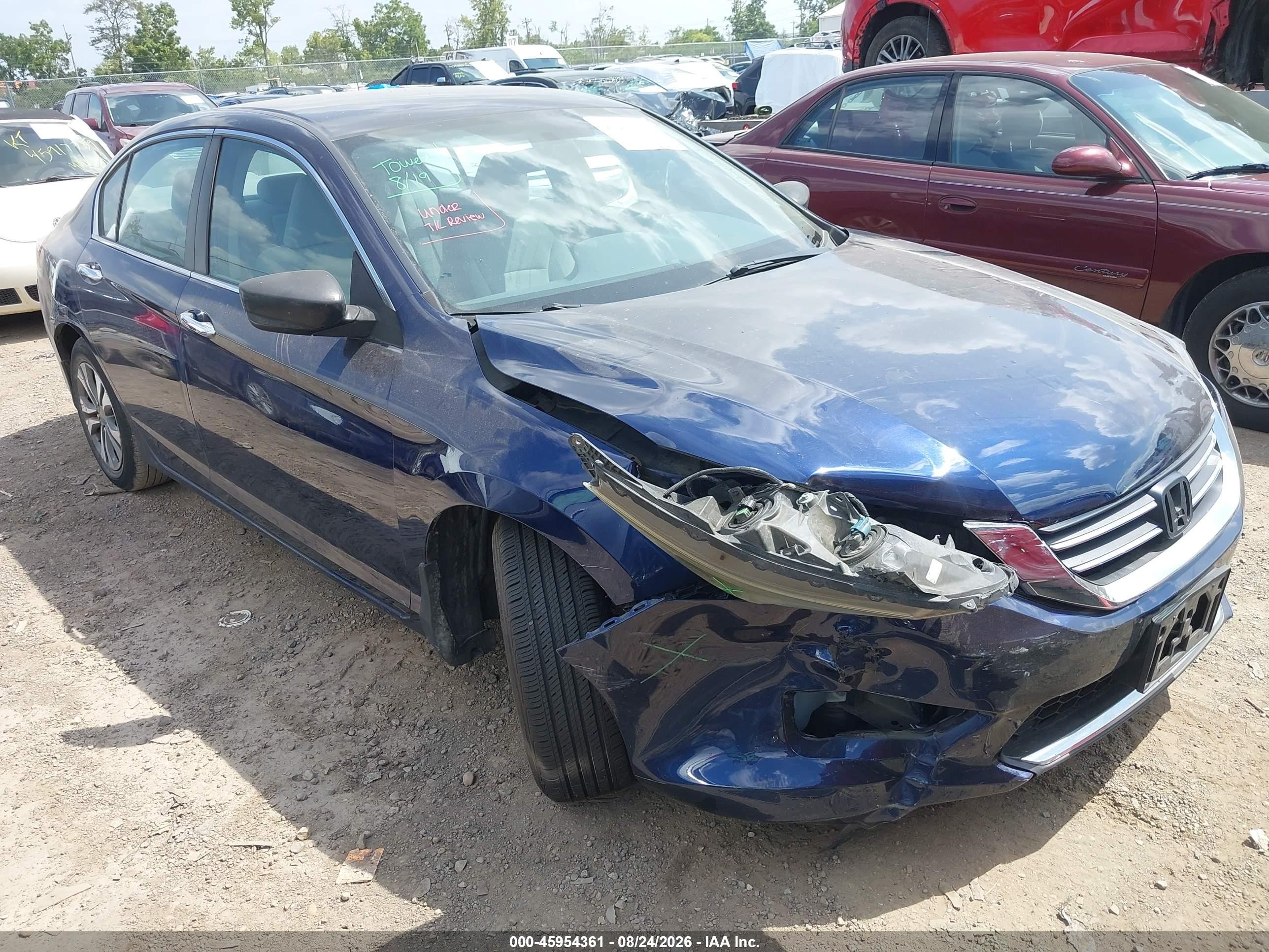 2013 Honda Accord Lx Blue vin: 1HGCR2F36DA116286