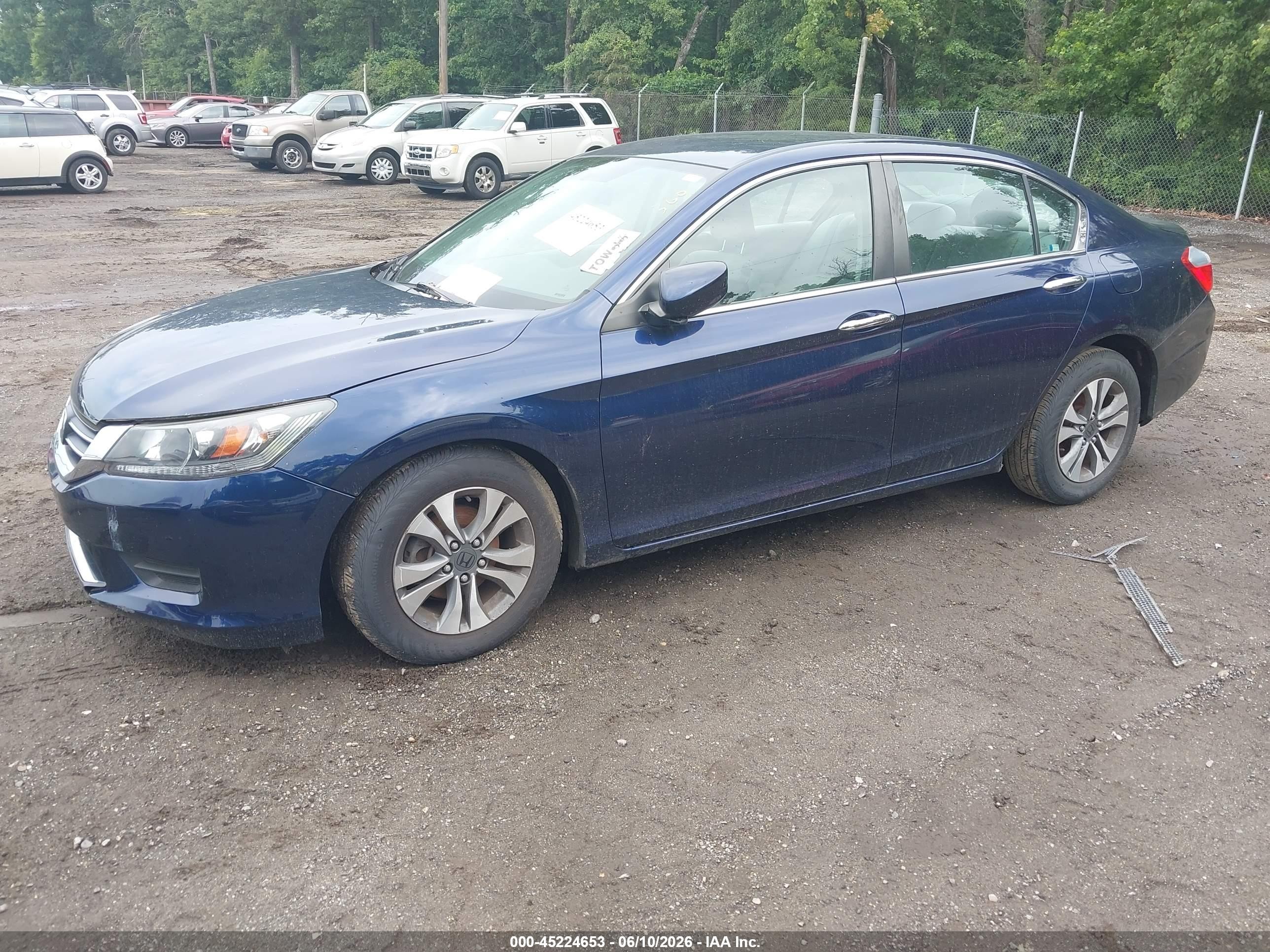 2013 Honda Accord Lx Blue vin: 1HGCR2F36DA118832
