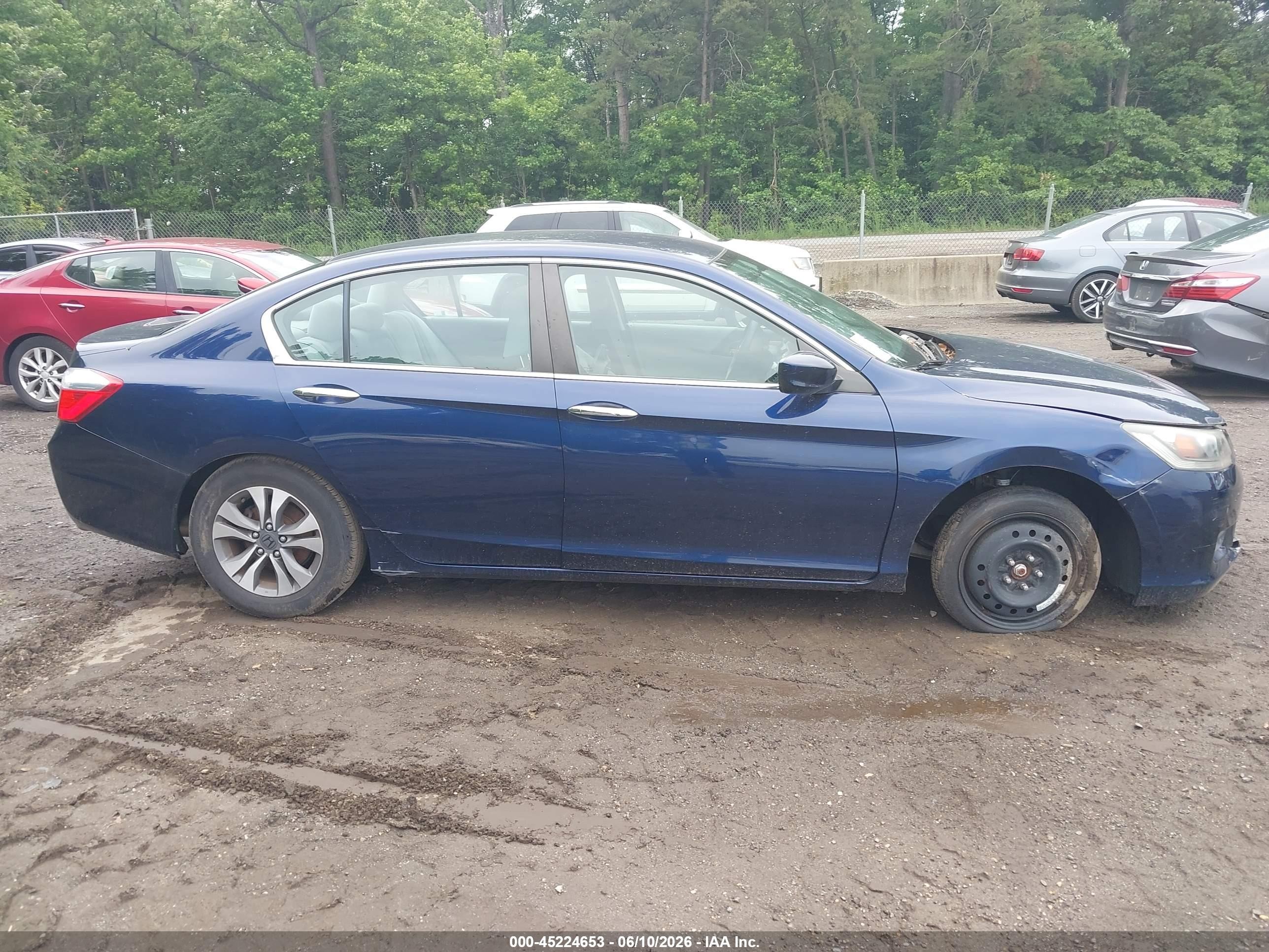 2013 Honda Accord Lx Blue vin: 1HGCR2F36DA118832