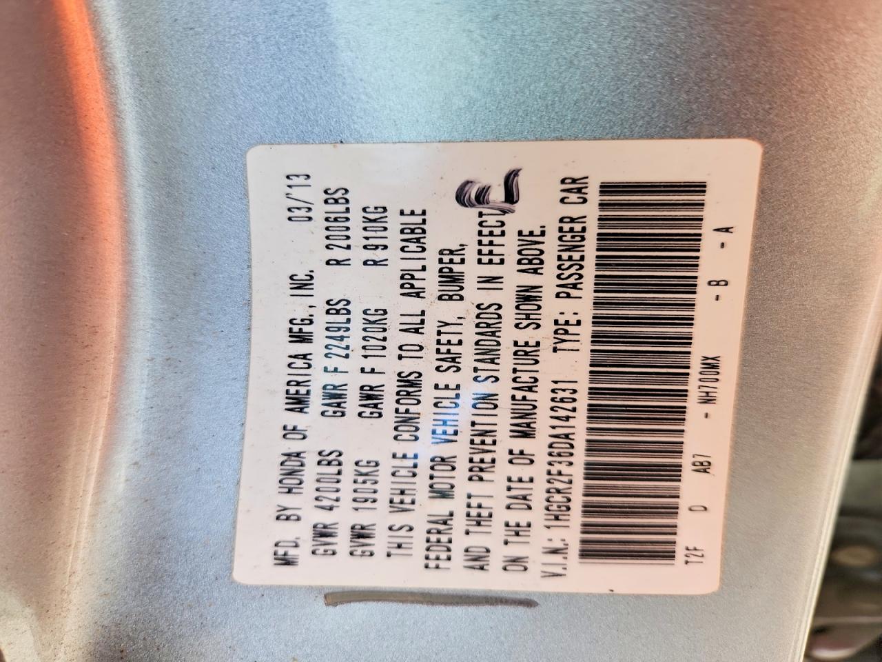 2013 Honda Accord Lx Silver vin: 1HGCR2F36DA142631