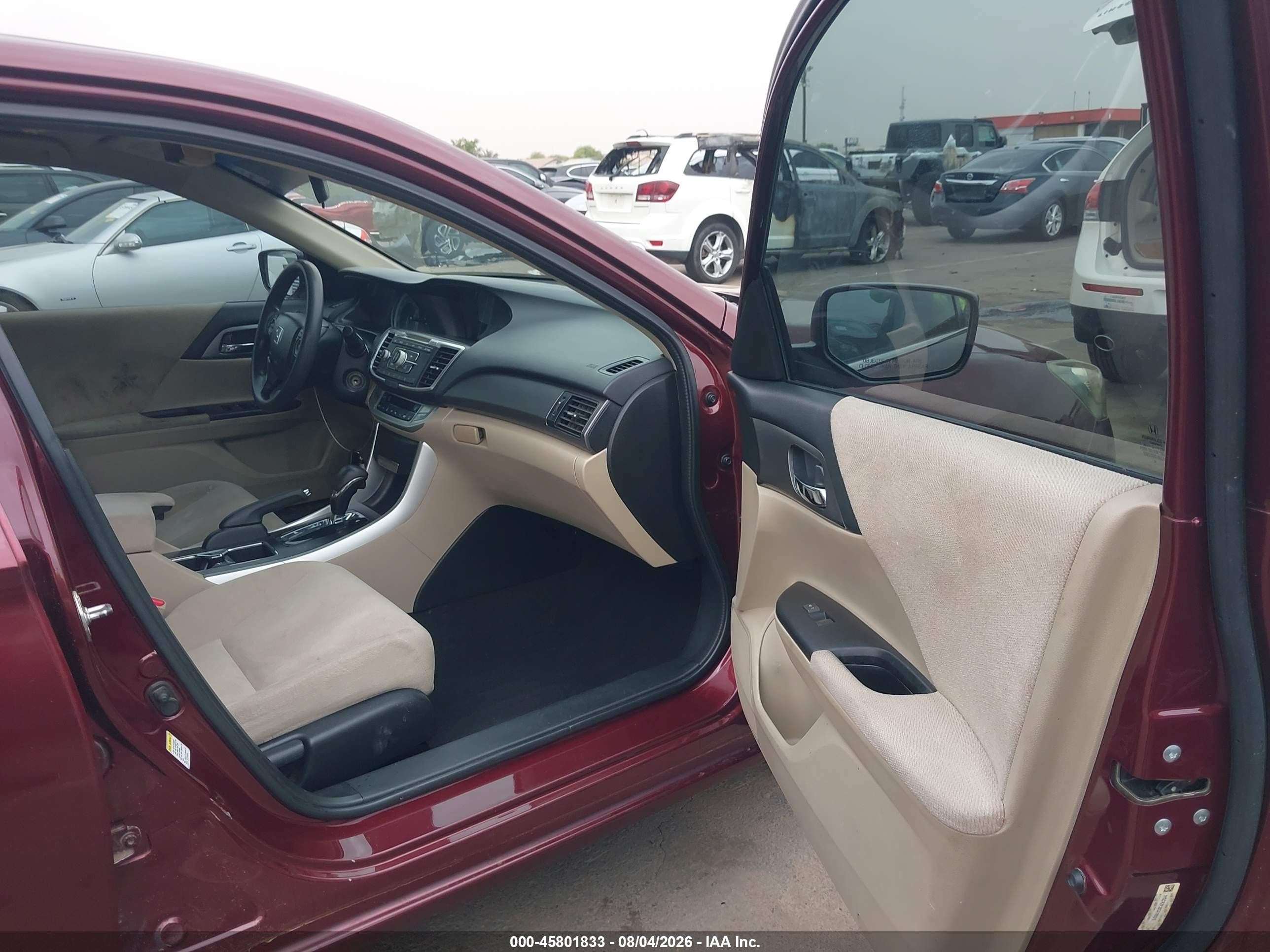 2013 Honda Accord Lx Maroon vin: 1HGCR2F36DA186015