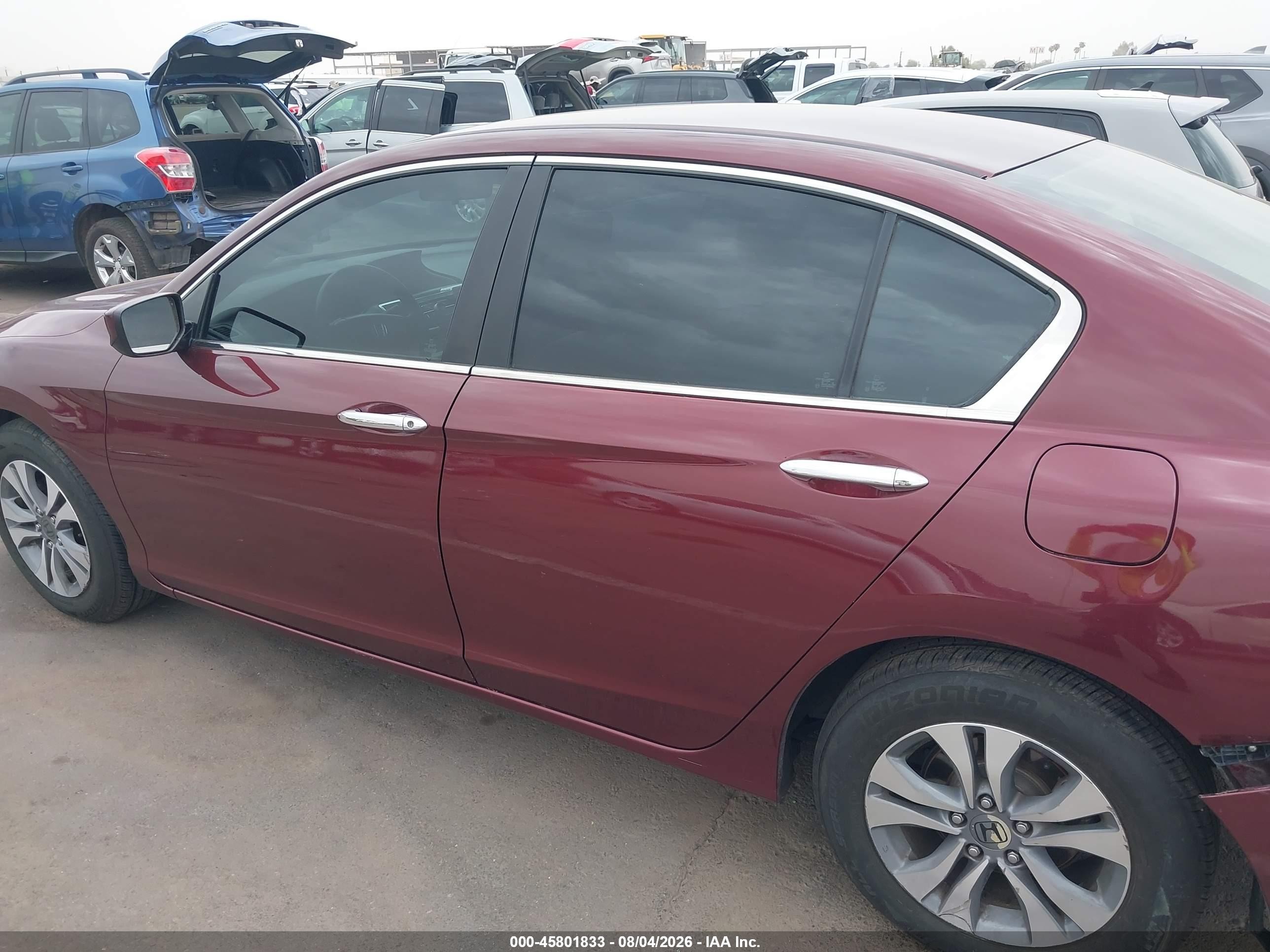 2013 Honda Accord Lx Maroon vin: 1HGCR2F36DA186015
