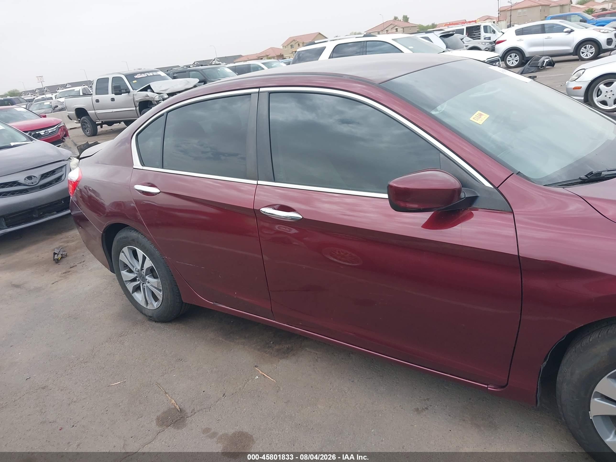 2013 Honda Accord Lx Maroon vin: 1HGCR2F36DA186015