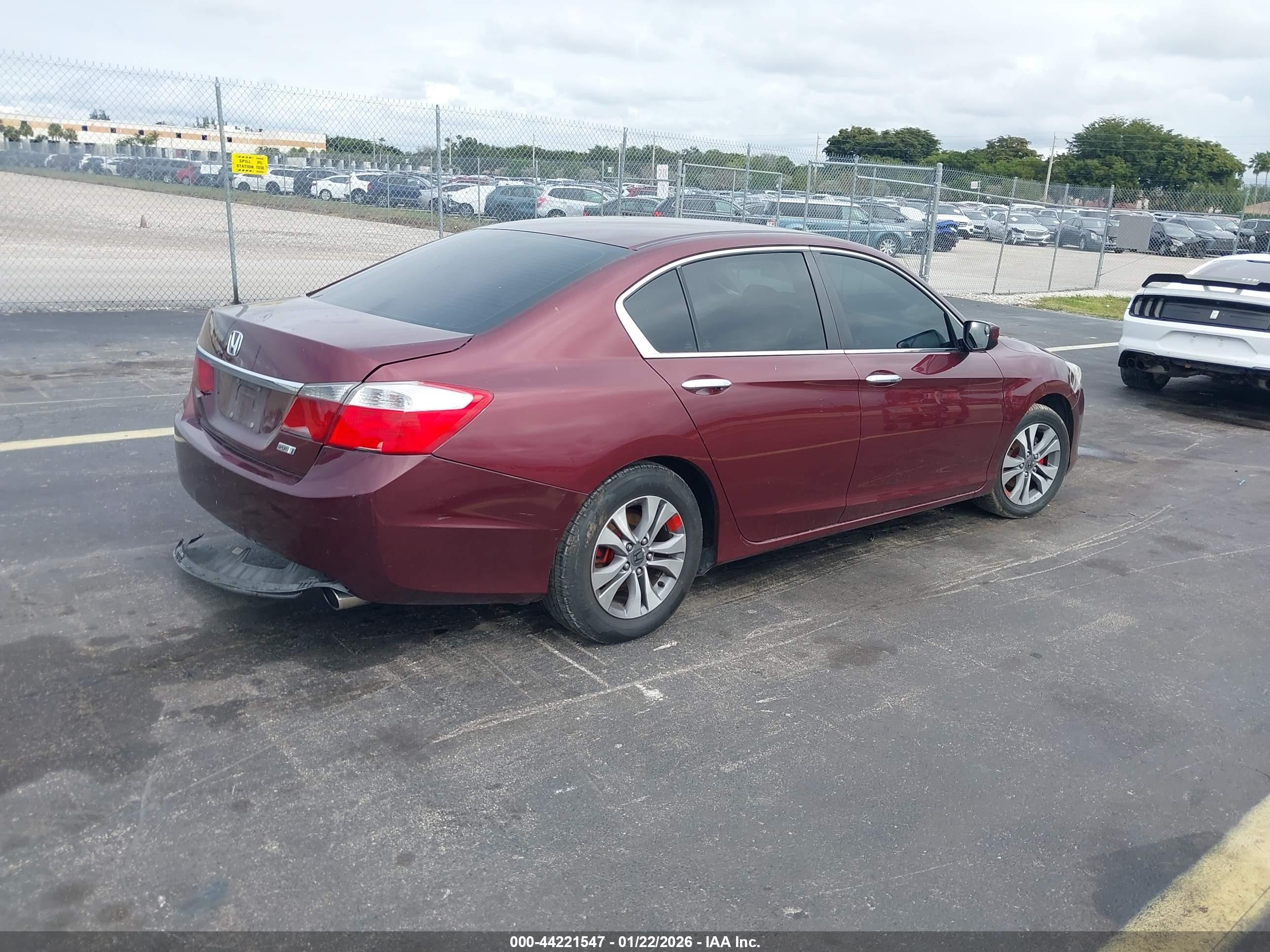 2013 Honda Accord Lx Burgundy vin: 1HGCR2F36DA211656