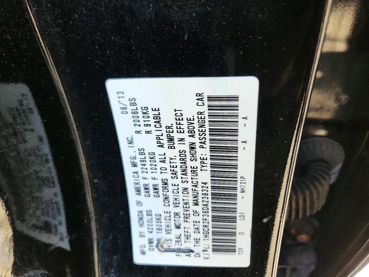 2013 Honda Accord Lx Black vin: 1HGCR2F36DA238324