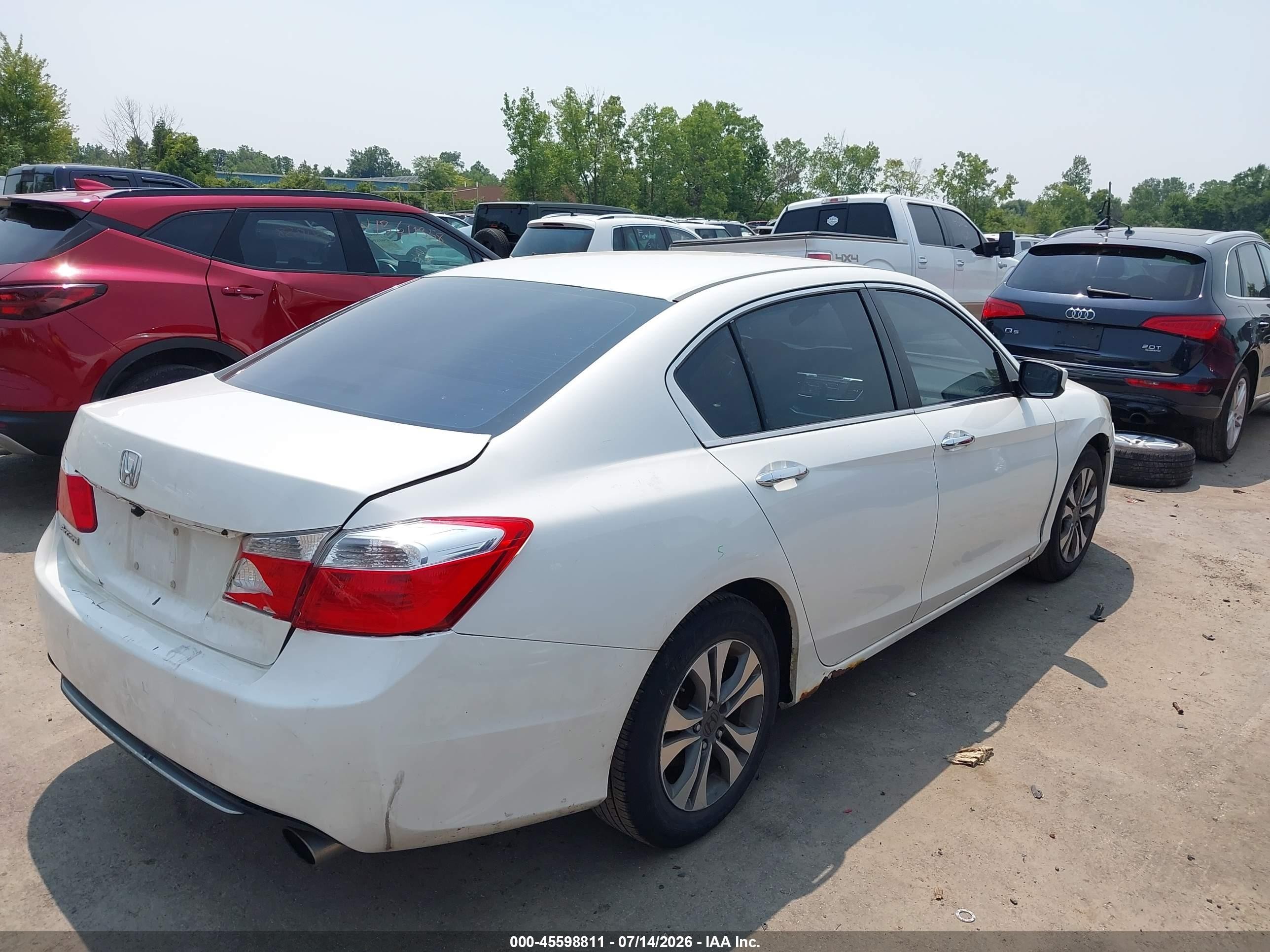 2013 Honda Accord Lx White vin: 1HGCR2F36DA245290