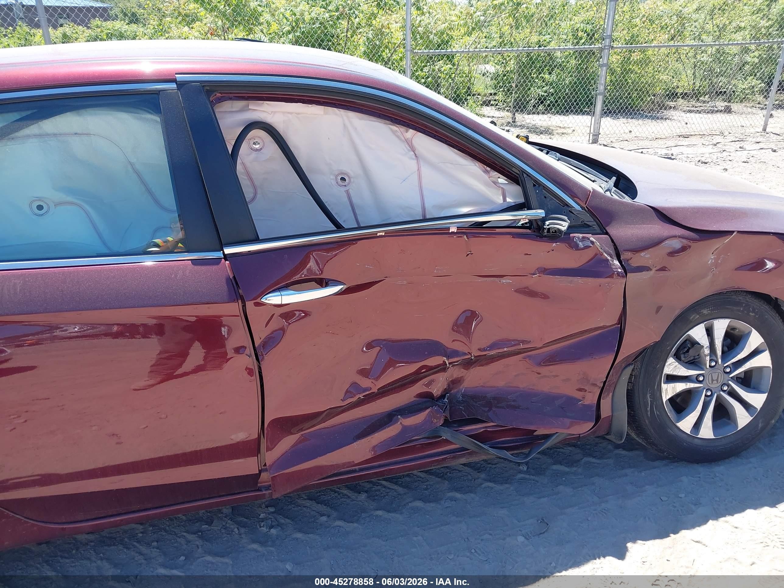 2013 Honda Accord Lx Maroon vin: 1HGCR2F36DA260405