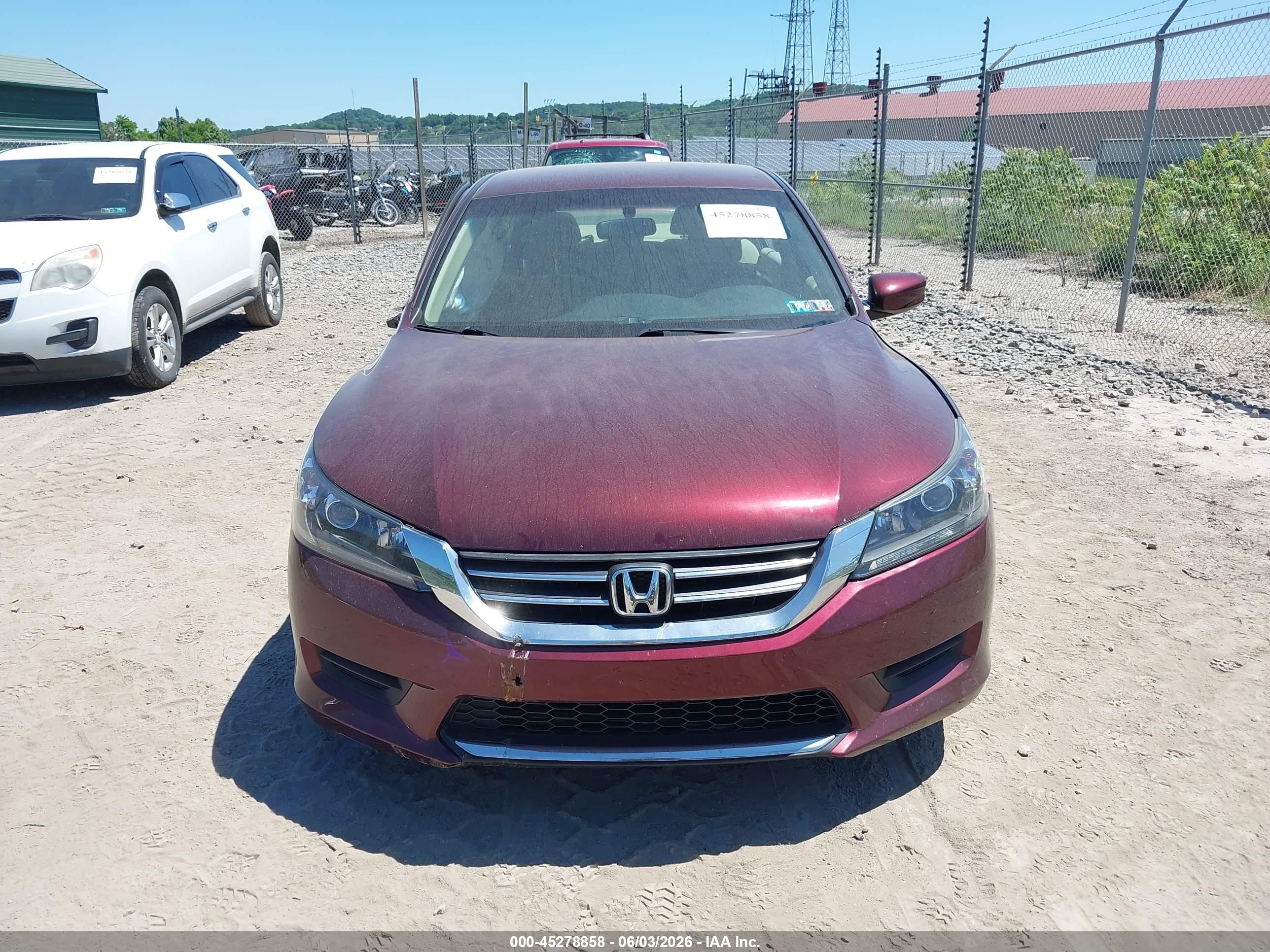 2013 Honda Accord Lx Maroon vin: 1HGCR2F36DA260405
