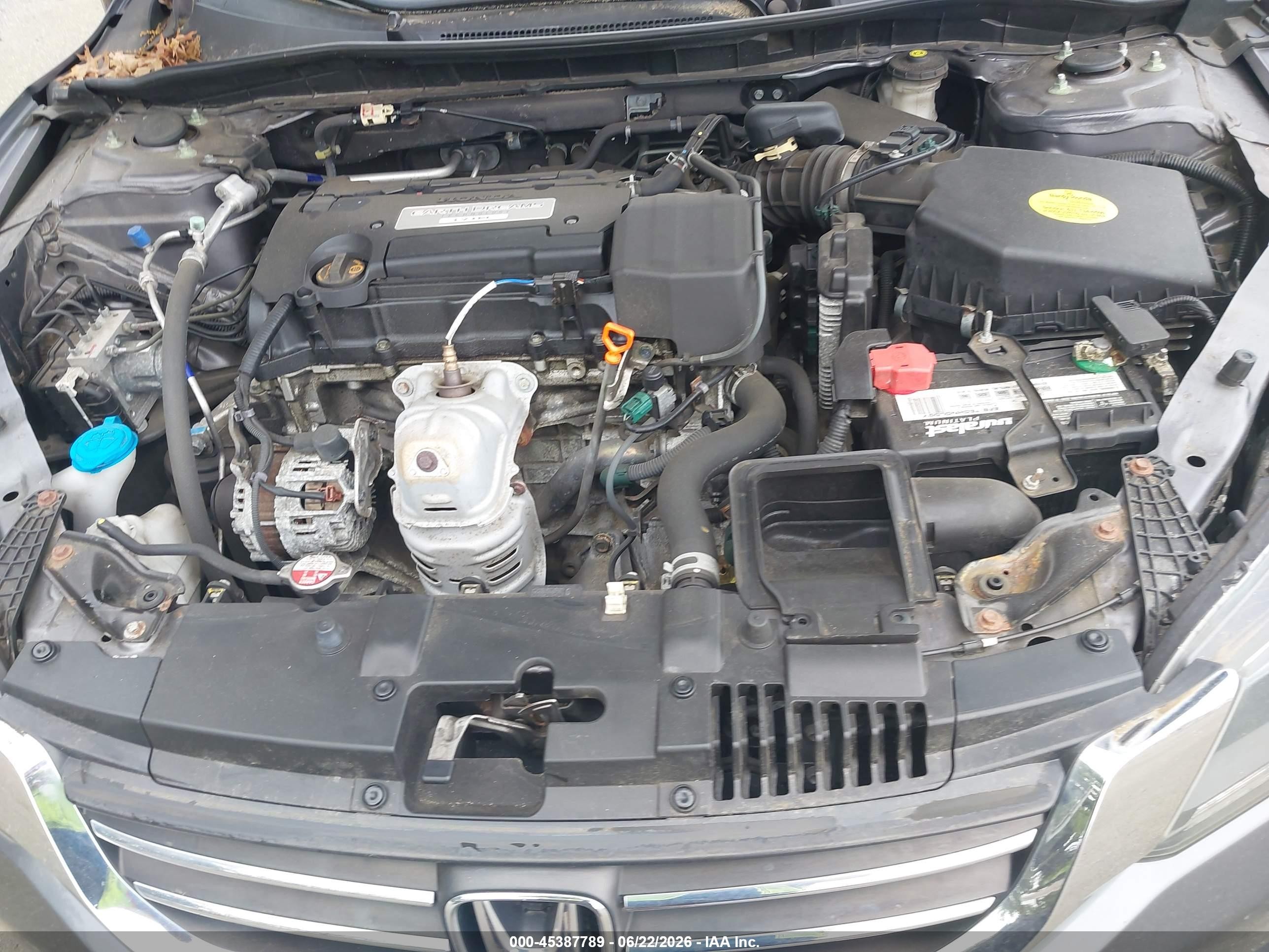 2014 Honda Accord Lx Gray vin: 1HGCR2F36EA049092