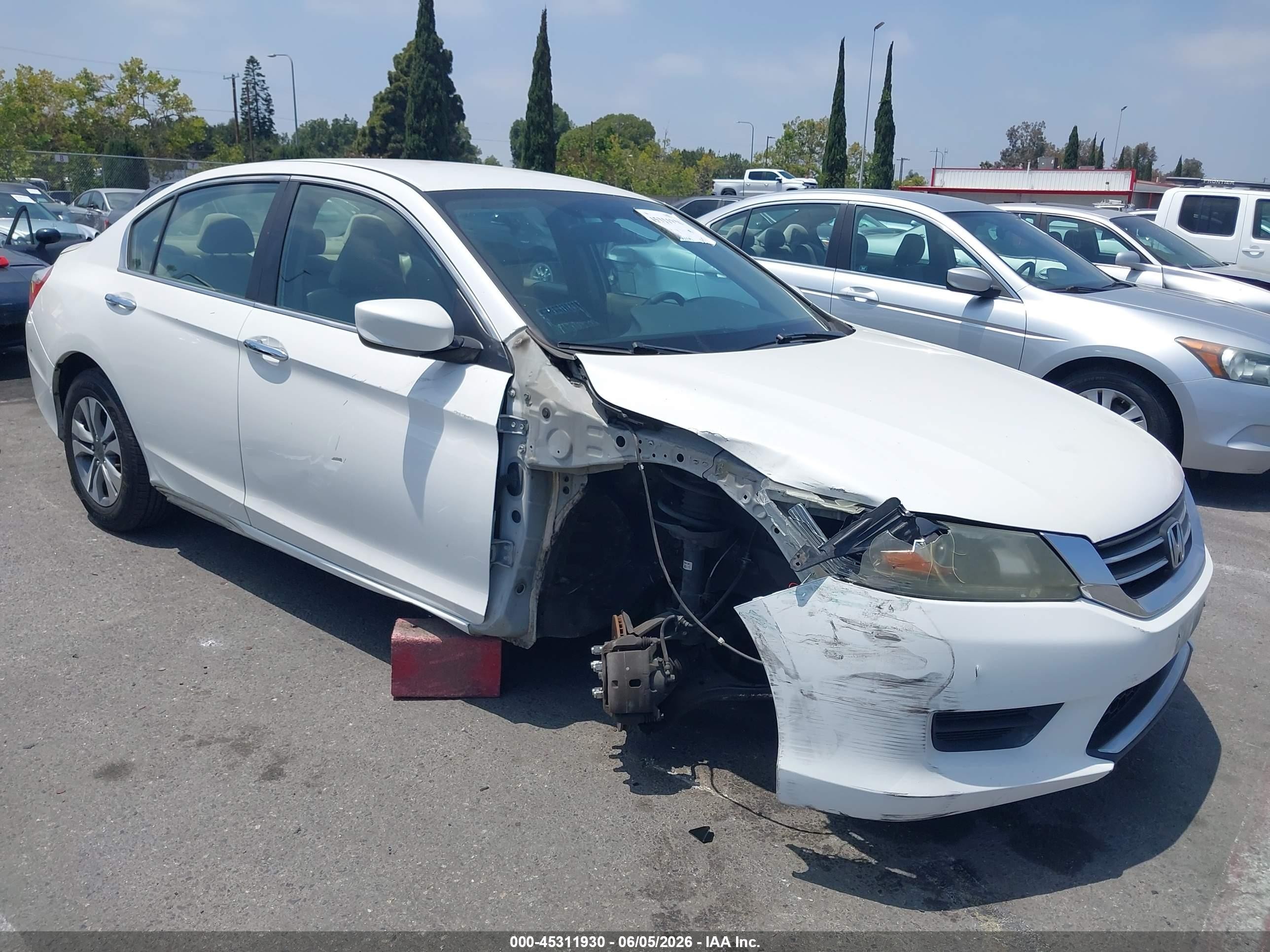 2014 Honda Accord Lx White vin: 1HGCR2F36EA075014
