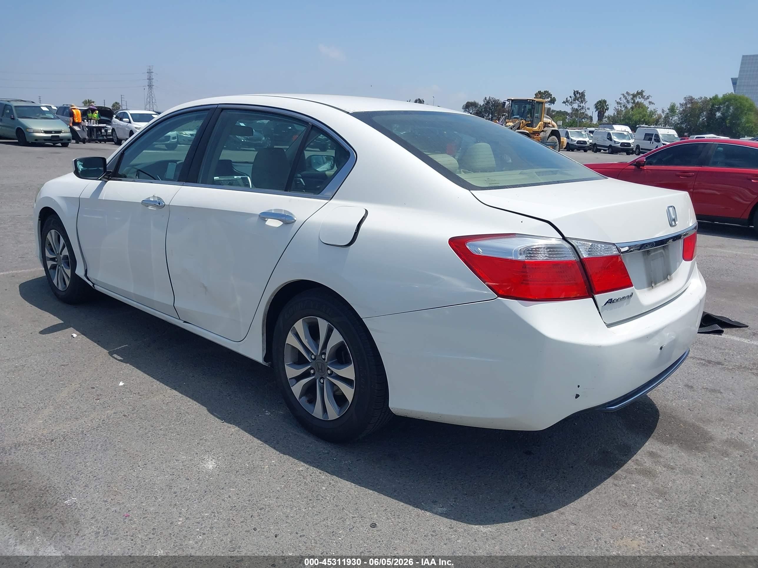 2014 Honda Accord Lx White vin: 1HGCR2F36EA075014