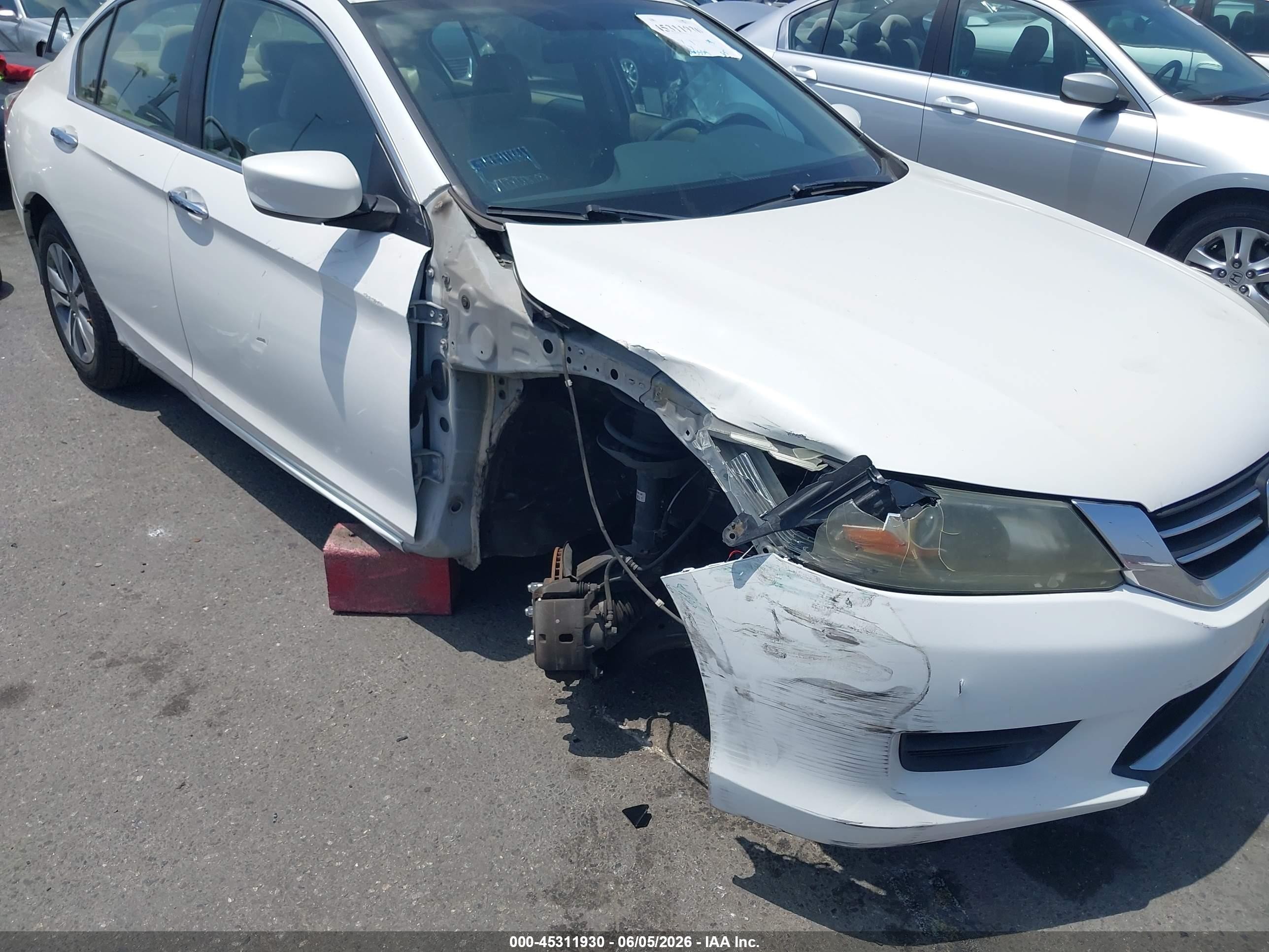 2014 Honda Accord Lx White vin: 1HGCR2F36EA075014