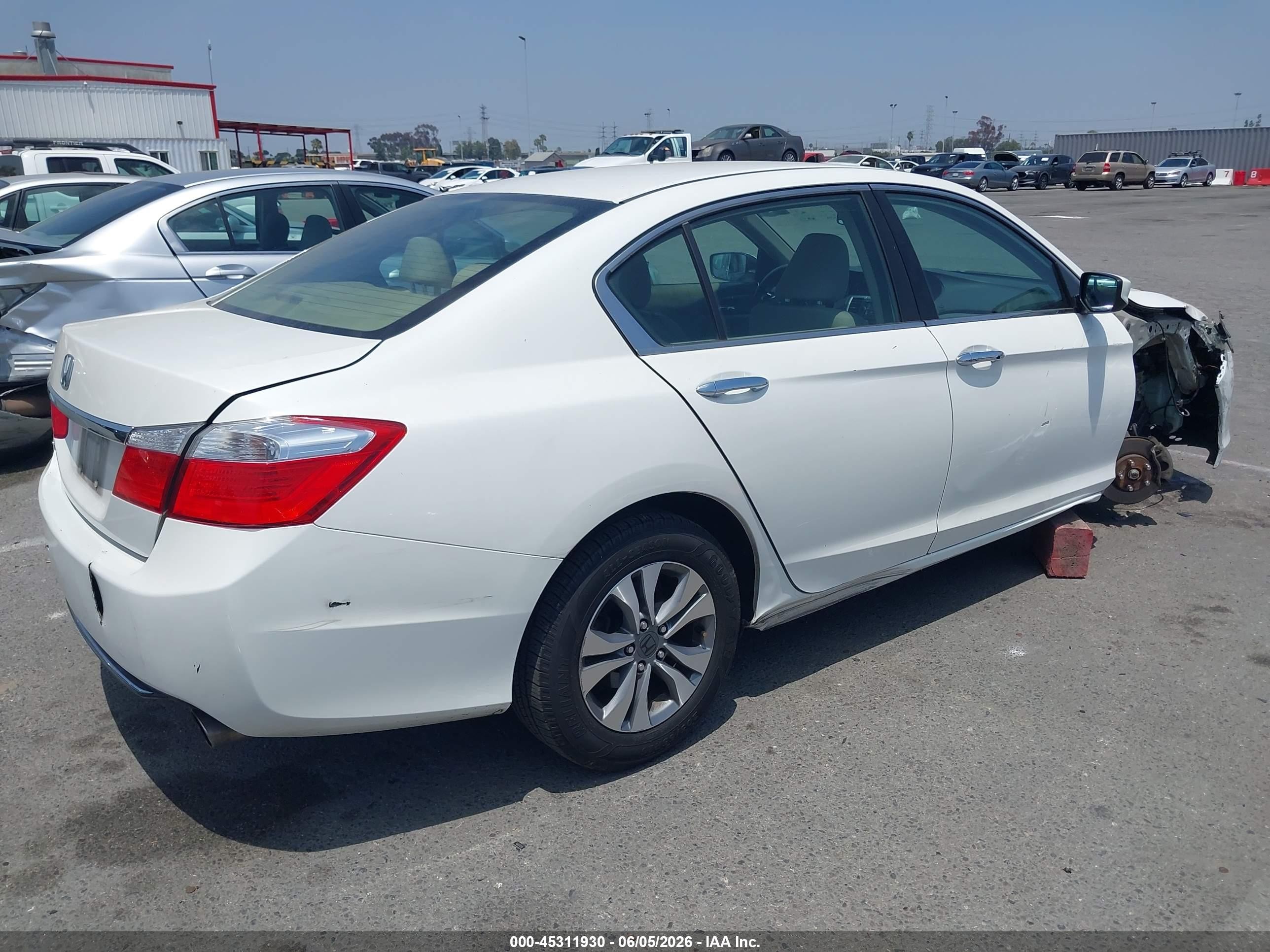 2014 Honda Accord Lx White vin: 1HGCR2F36EA075014