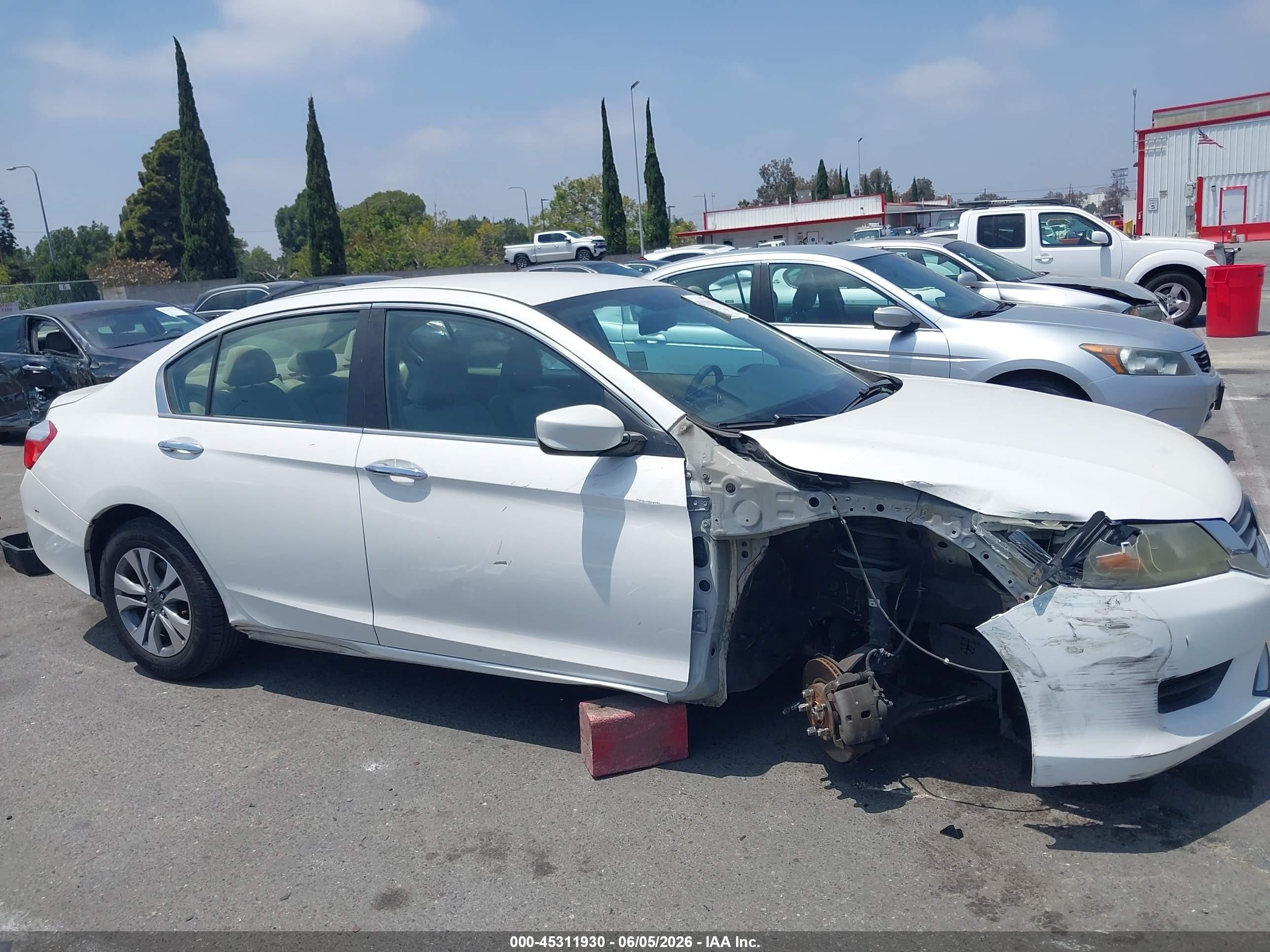 2014 Honda Accord Lx White vin: 1HGCR2F36EA075014