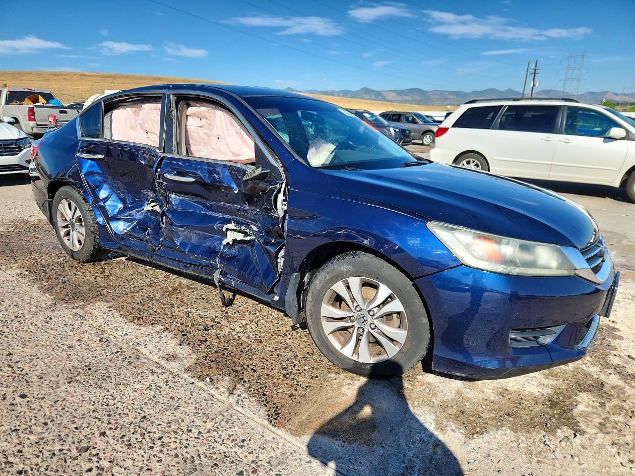 2014 Honda Accord Lx Blue vin: 1HGCR2F36EA097191