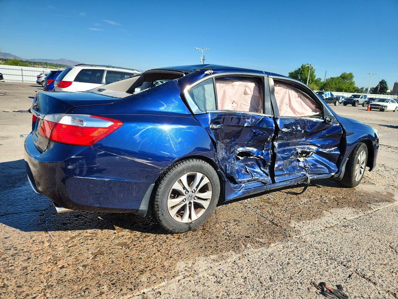 2014 Honda Accord Lx Blue vin: 1HGCR2F36EA097191