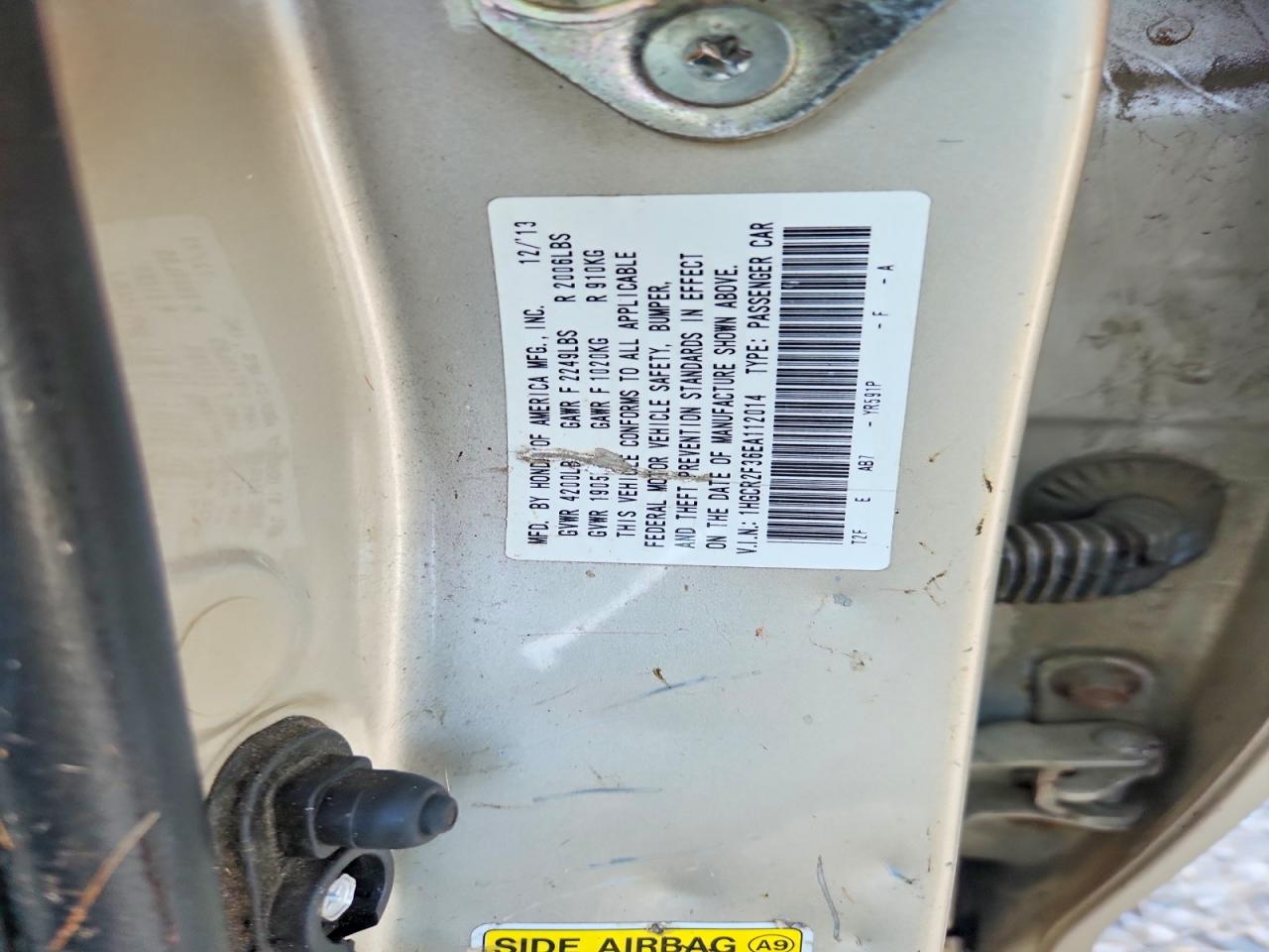 2014 Honda Accord Lx Tan vin: 1HGCR2F36EA112014
