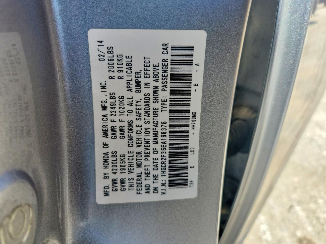 2014 Honda Accord Lx Silver vin: 1HGCR2F36EA166378