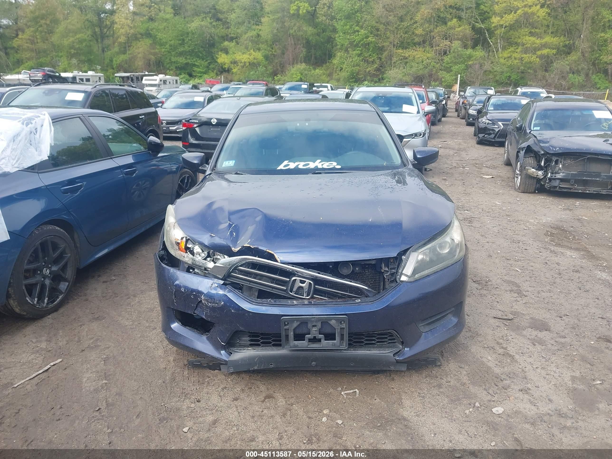 2014 Honda Accord Lx Blue vin: 1HGCR2F36EA307952