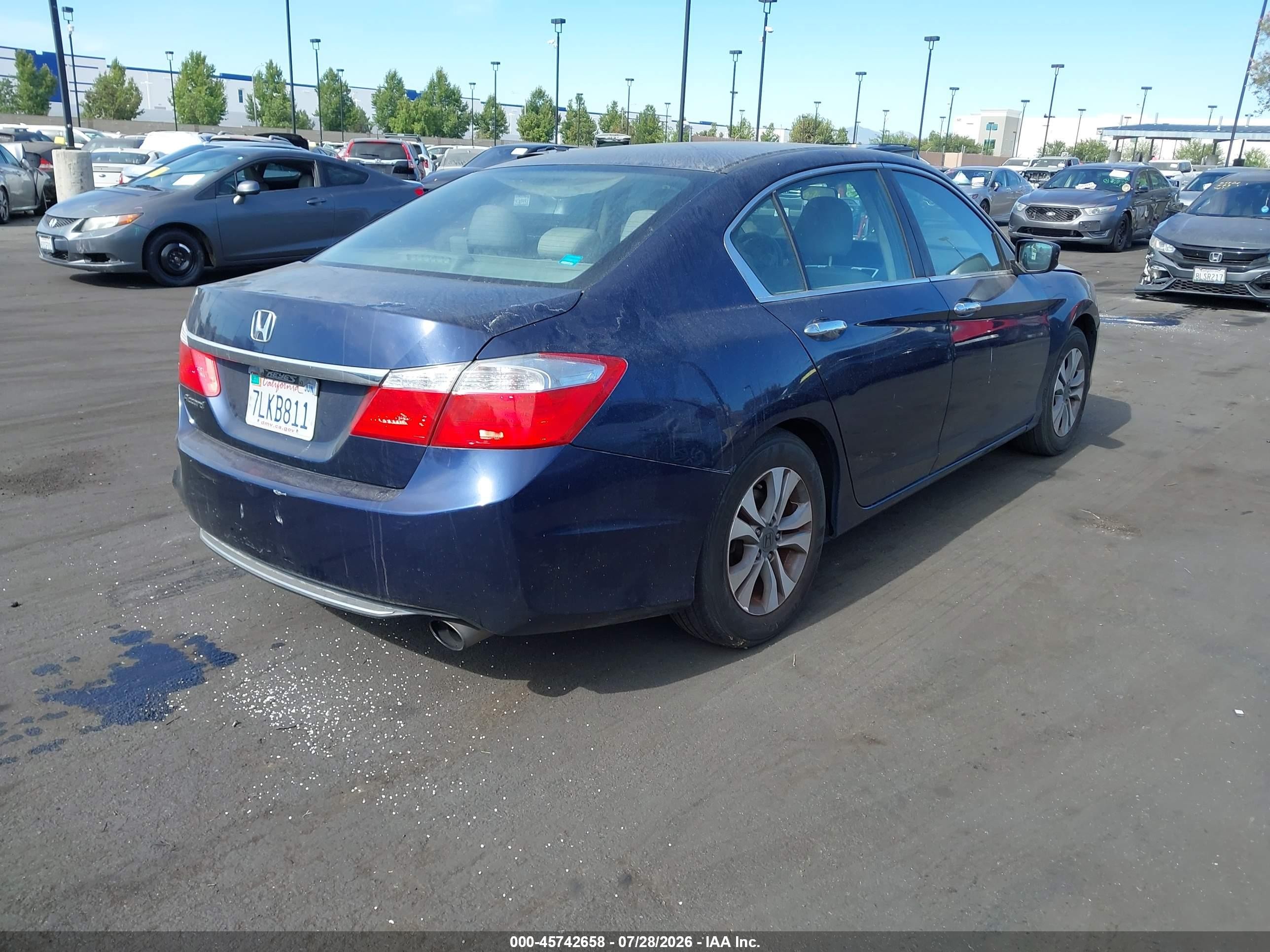 2015 Honda Accord Lx Blue vin: 1HGCR2F36FA154846