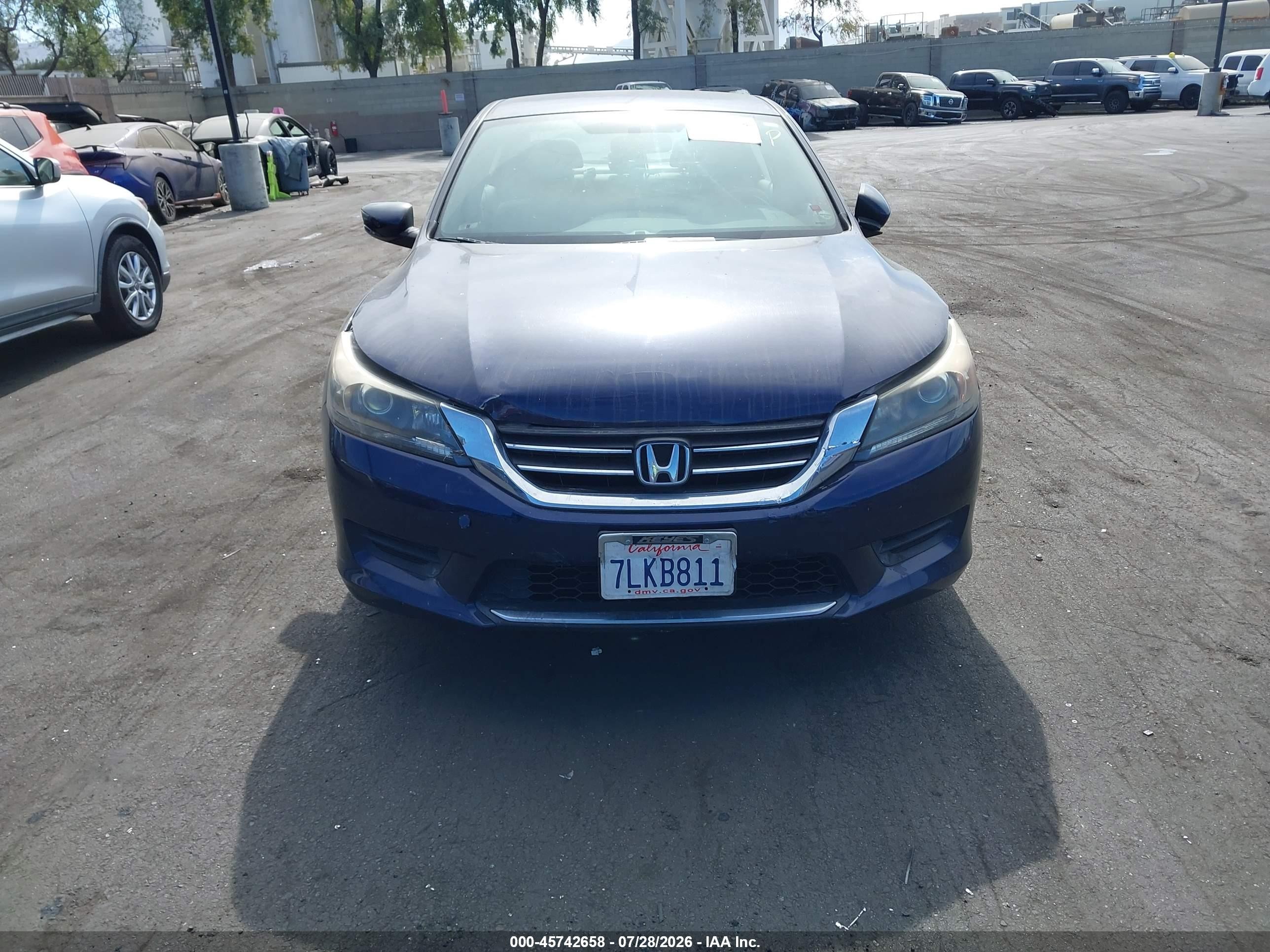2015 Honda Accord Lx Blue vin: 1HGCR2F36FA154846