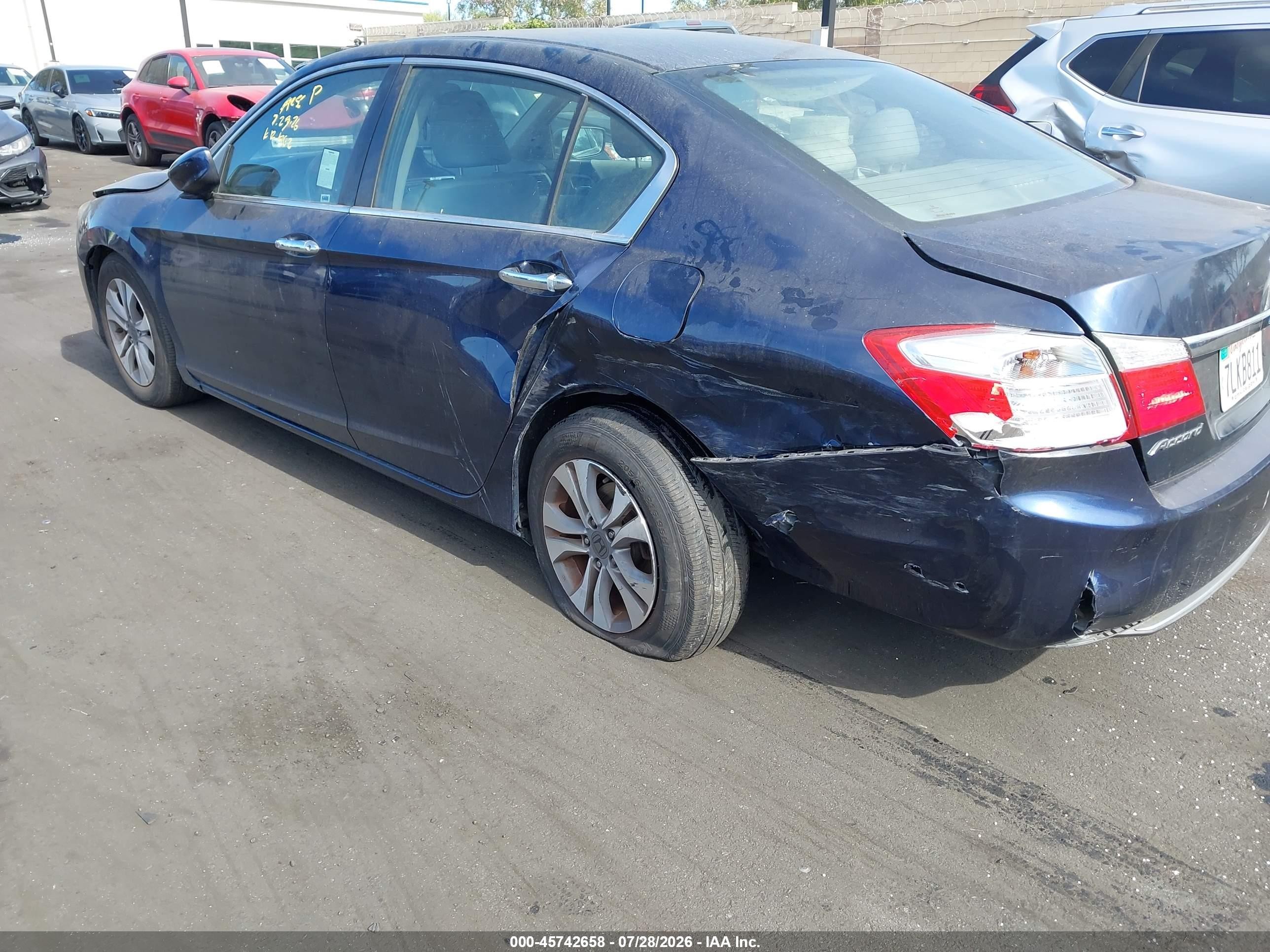 2015 Honda Accord Lx Blue vin: 1HGCR2F36FA154846
