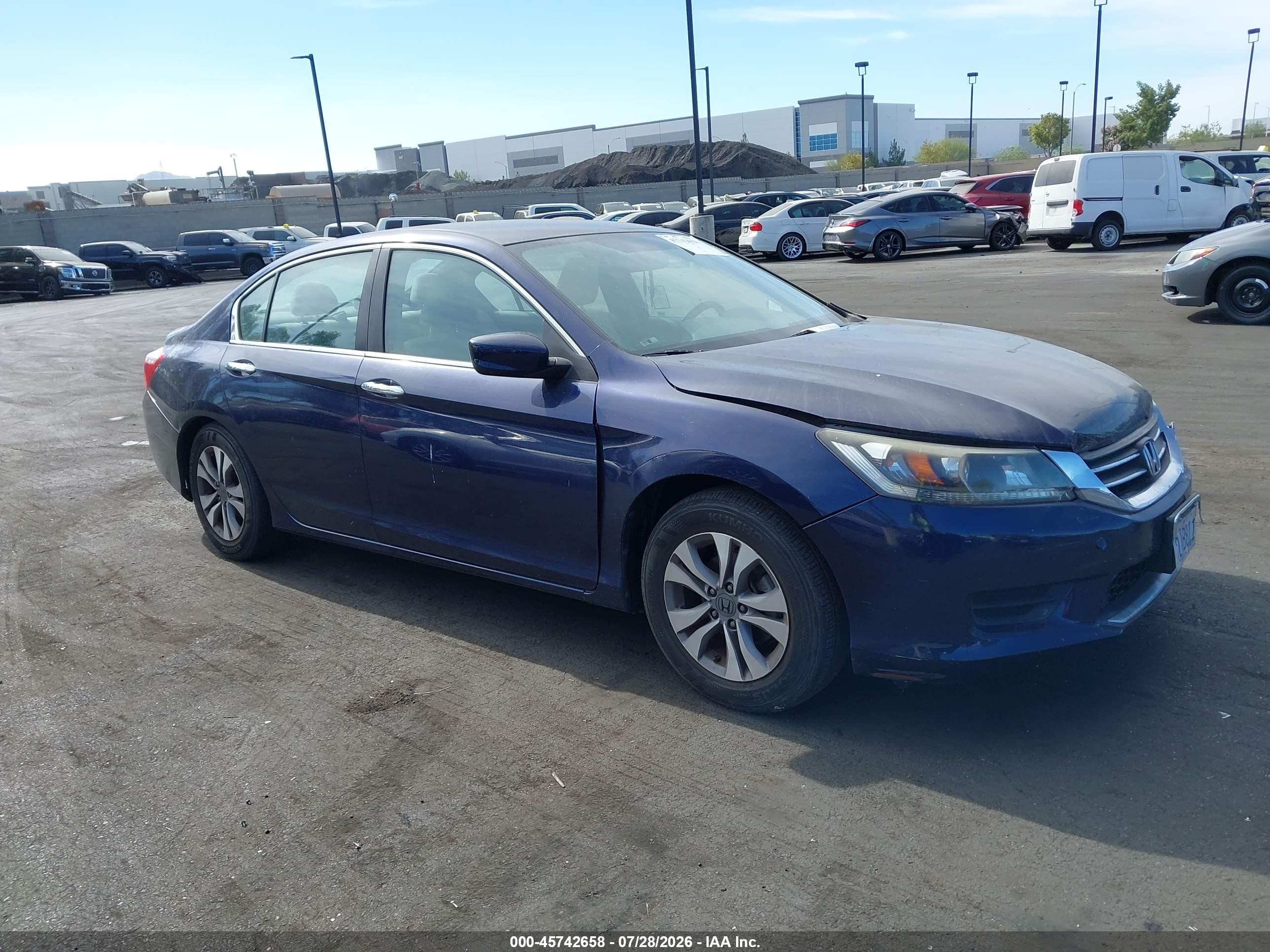 2015 Honda Accord Lx Blue vin: 1HGCR2F36FA154846