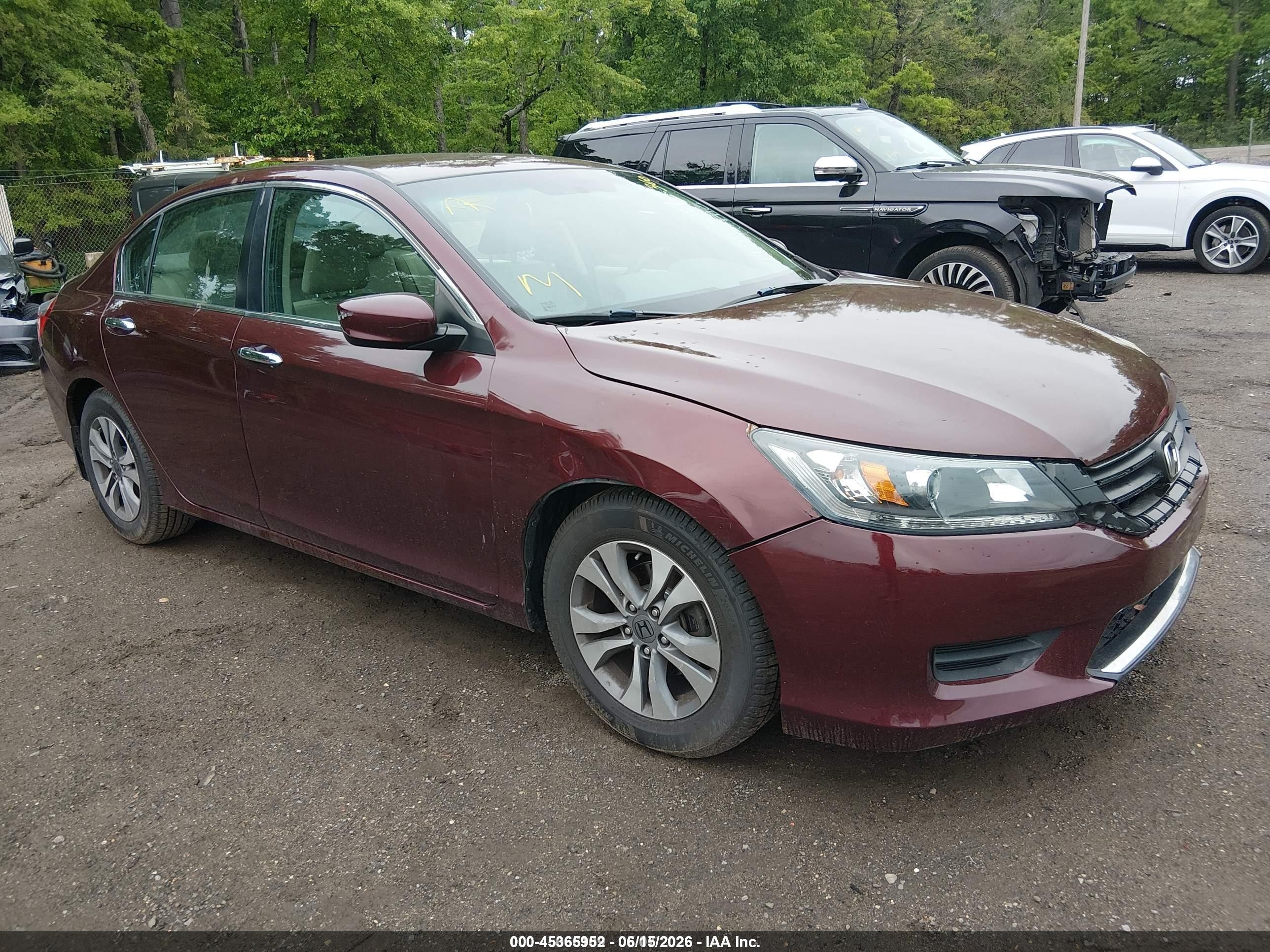2015 Honda Accord Lx Burgundy vin: 1HGCR2F36FA156953
