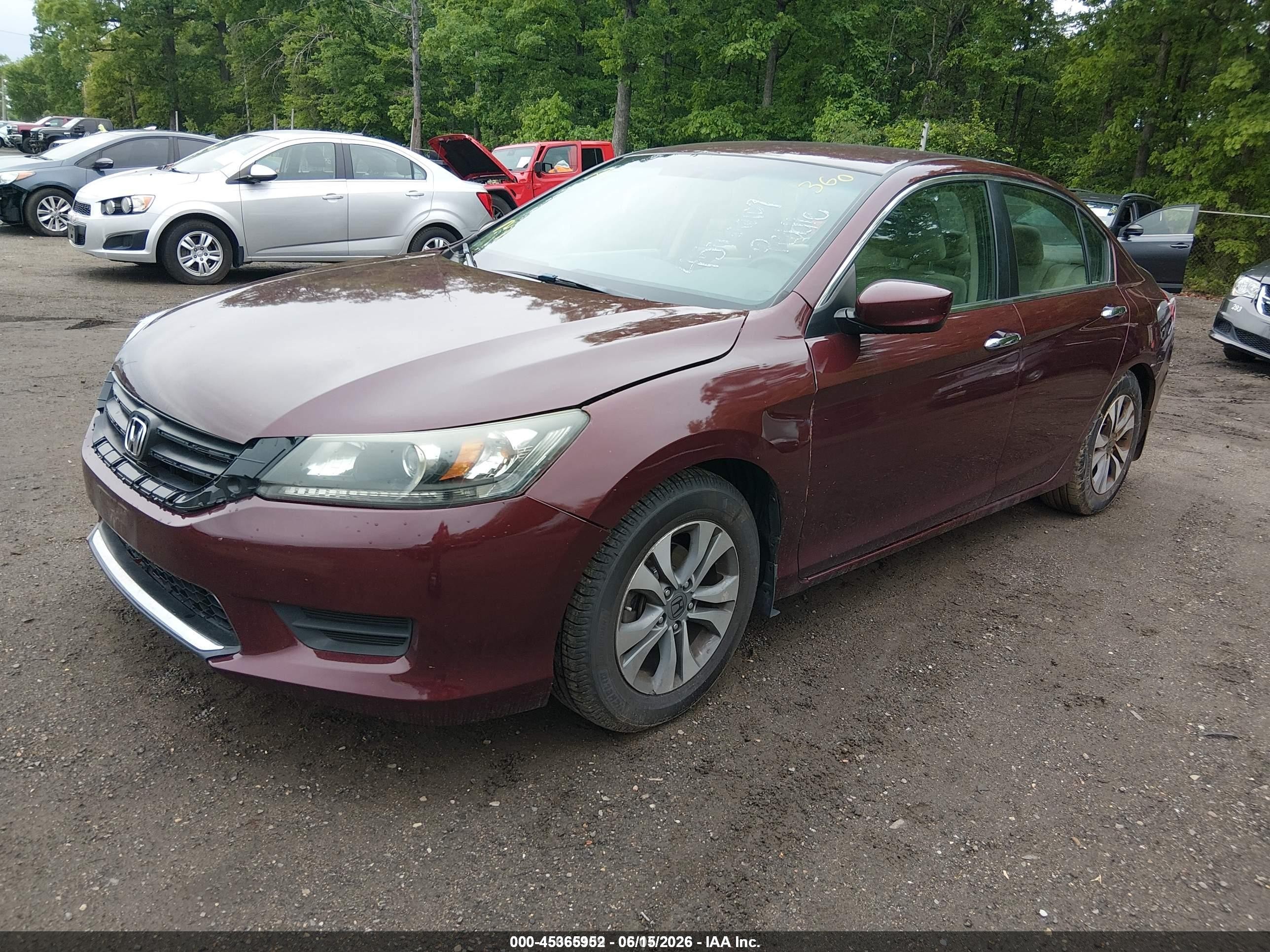 2015 Honda Accord Lx Burgundy vin: 1HGCR2F36FA156953
