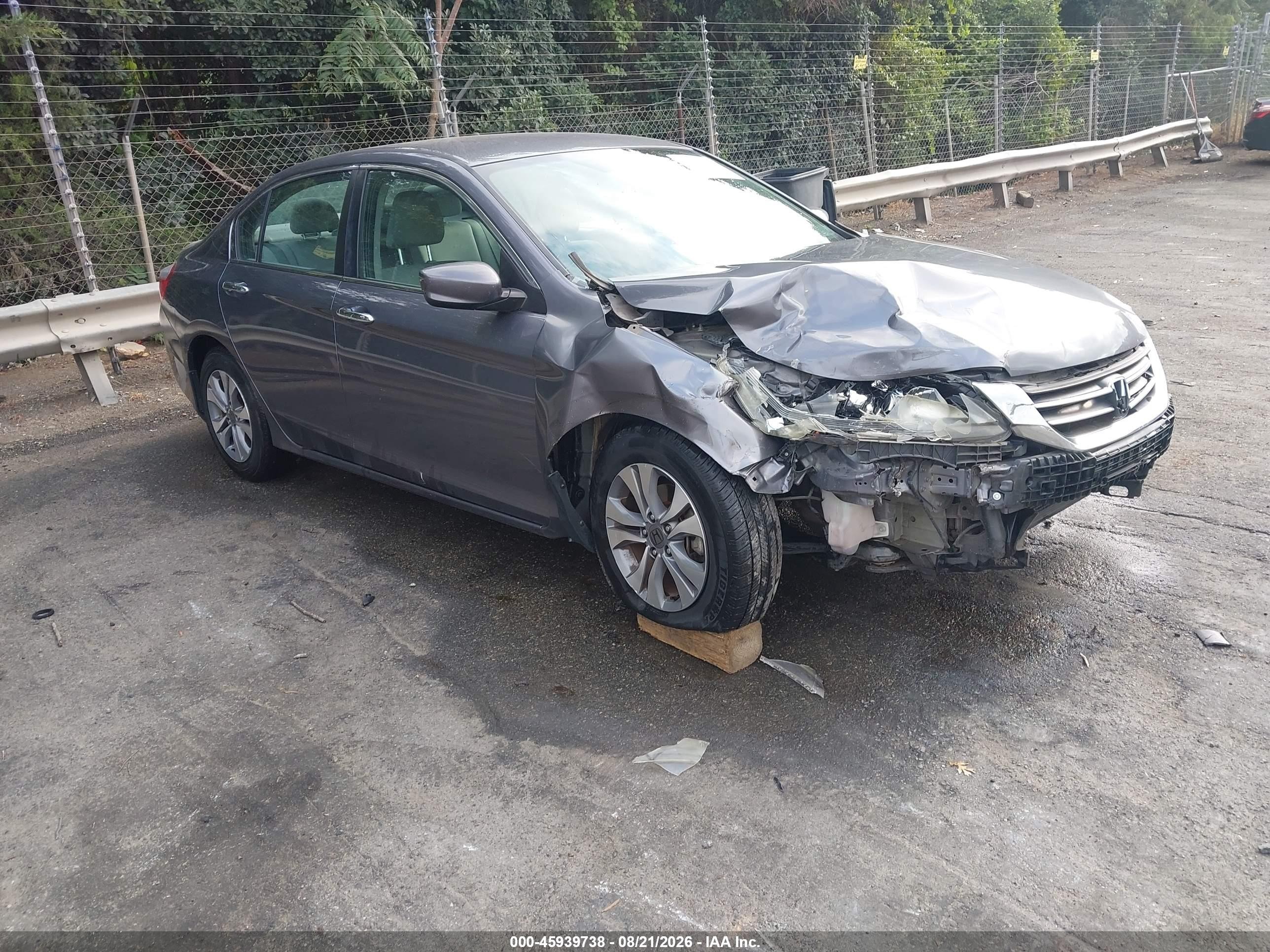 2015 Honda Accord Lx Gray vin: 1HGCR2F36FA166818