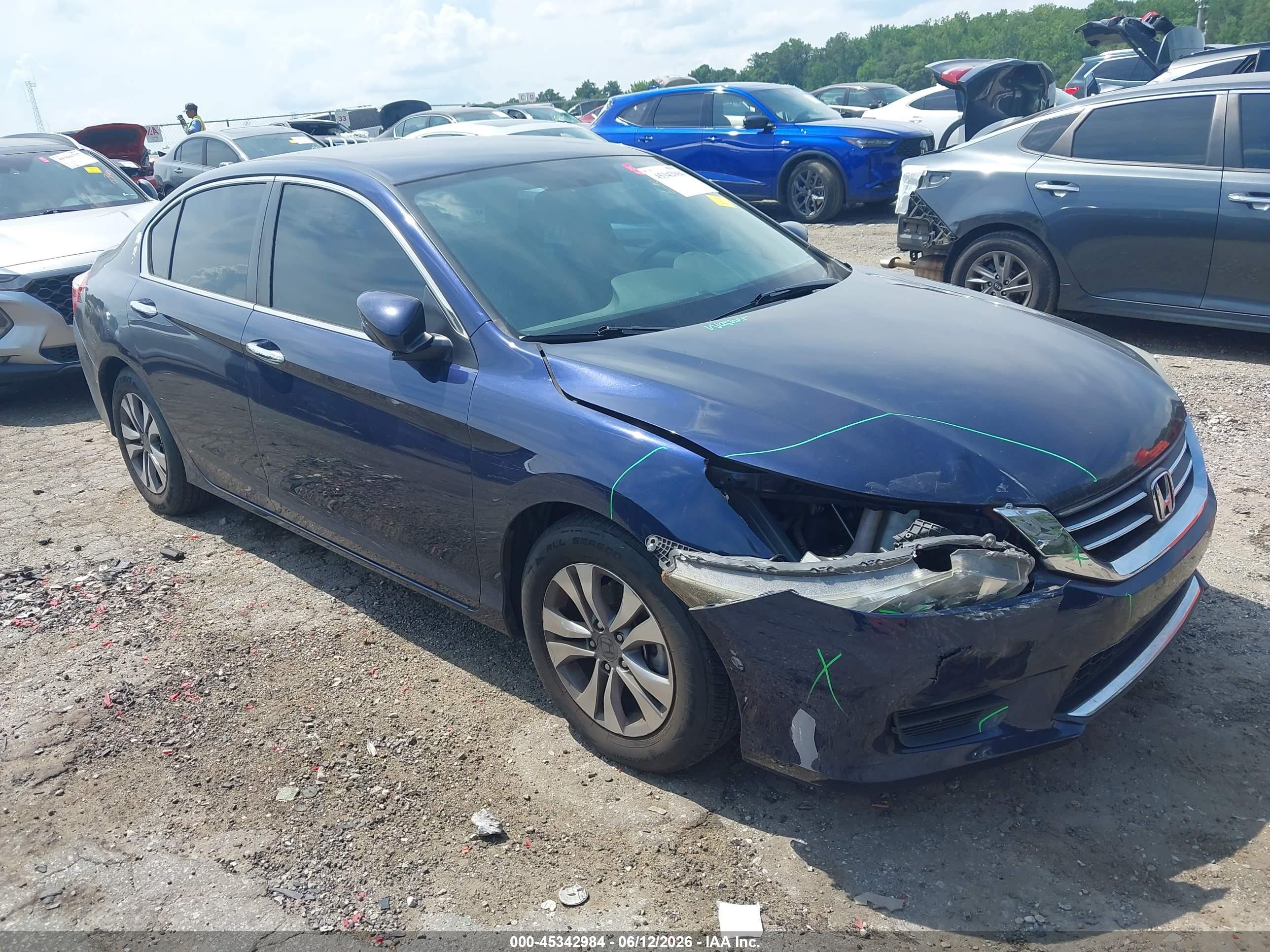 2015 Honda Accord Lx Синий vin: 1HGCR2F36FA199740