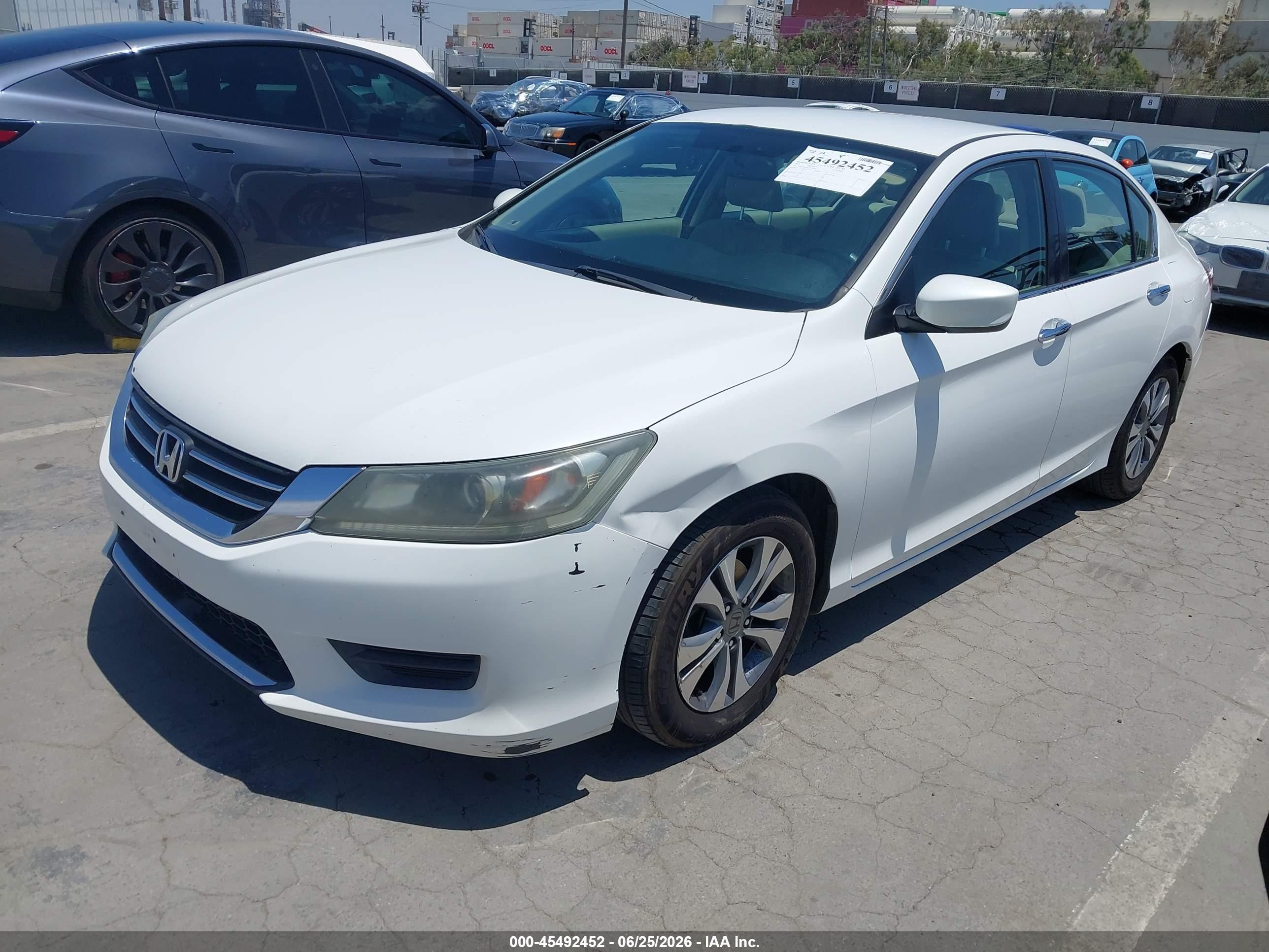 2015 Honda Accord Lx White vin: 1HGCR2F36FA239637